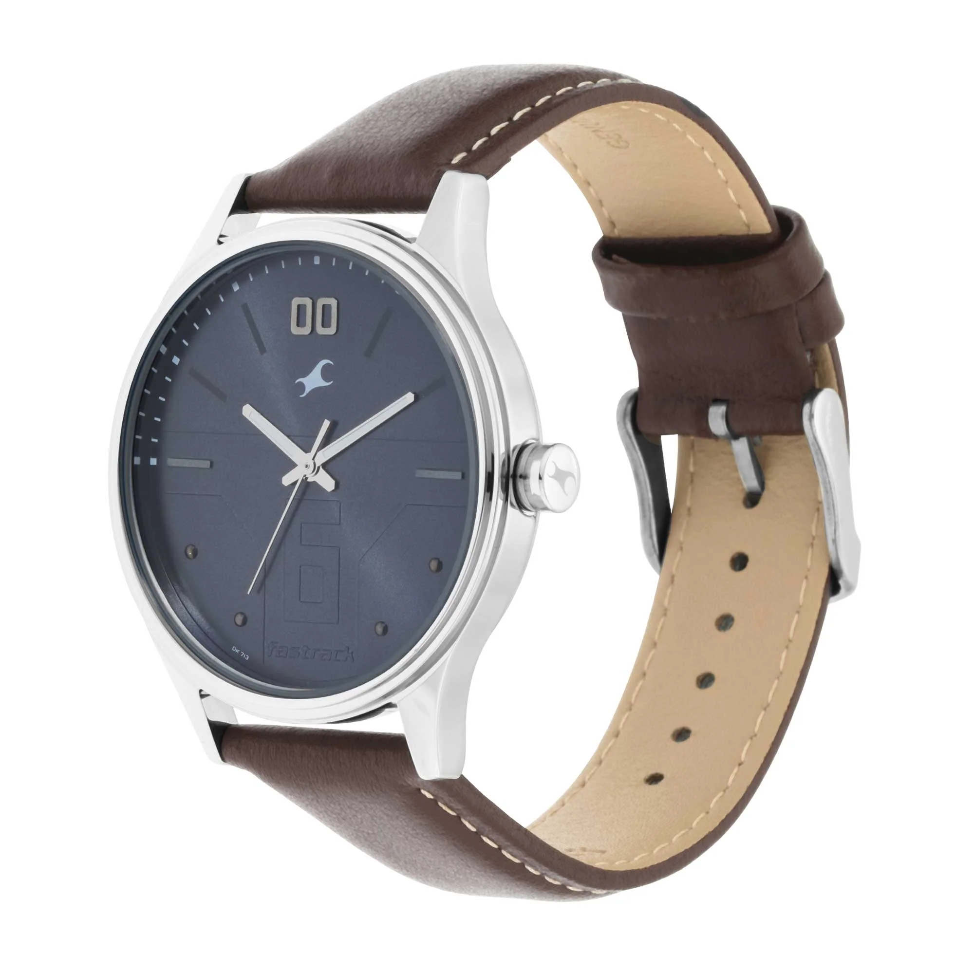 Fastrack Bare Basics Quartz Analog Brown Dial Leather Strap Watch for Guys - Image 3
