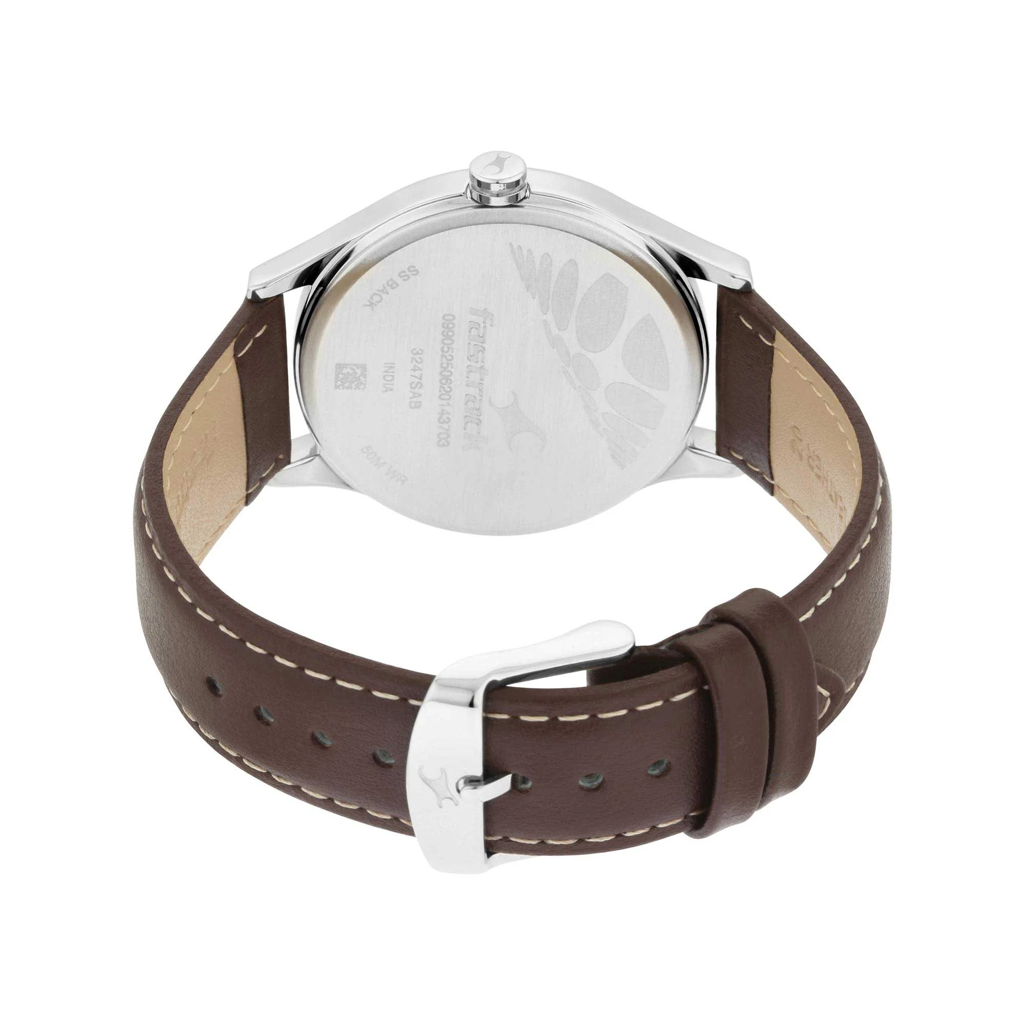 Fastrack Bare Basics Quartz Analog Brown Dial Leather Strap Watch for Guys - Image 5