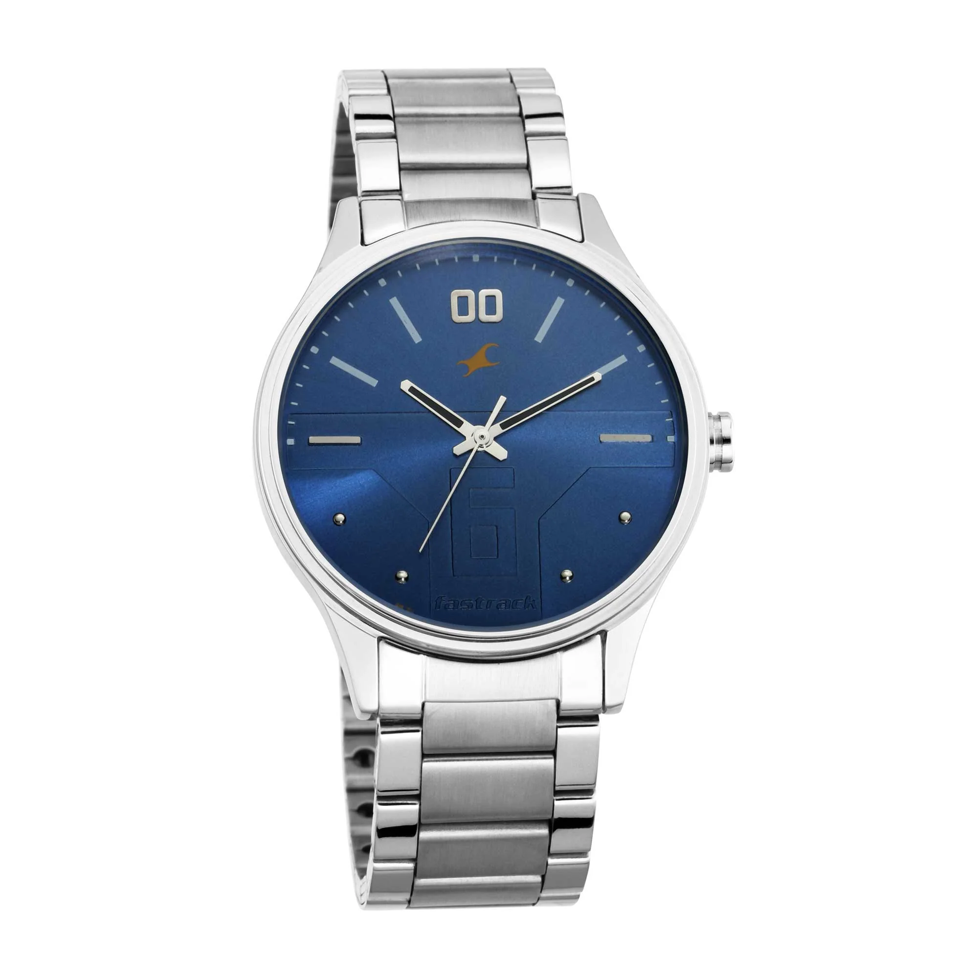 Fastrack Bare Basics Quartz Analog Blue Dial Stainless Steel Strap Watch for Guys - Image 2