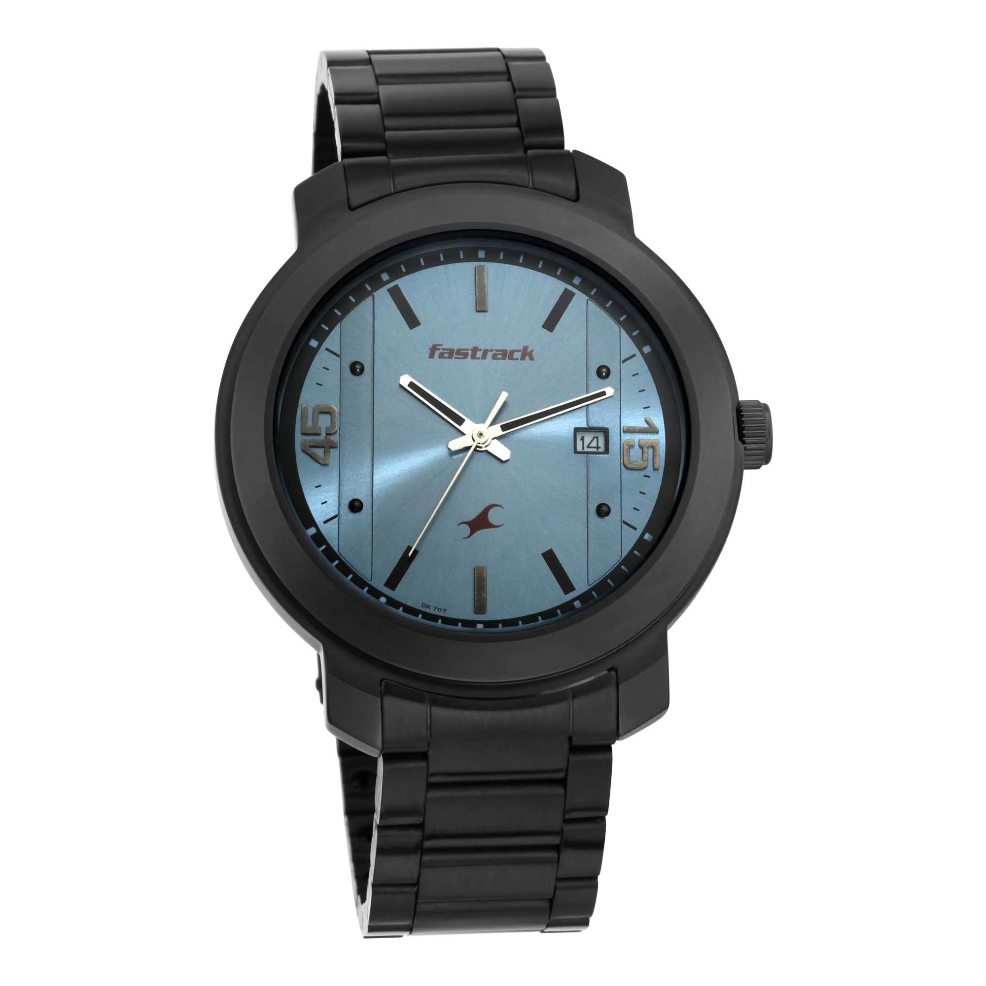 Fastrack Bare Basics Quartz Analog with Date Blue Dial Stainless Steel Strap Watch for Guys - Image 2