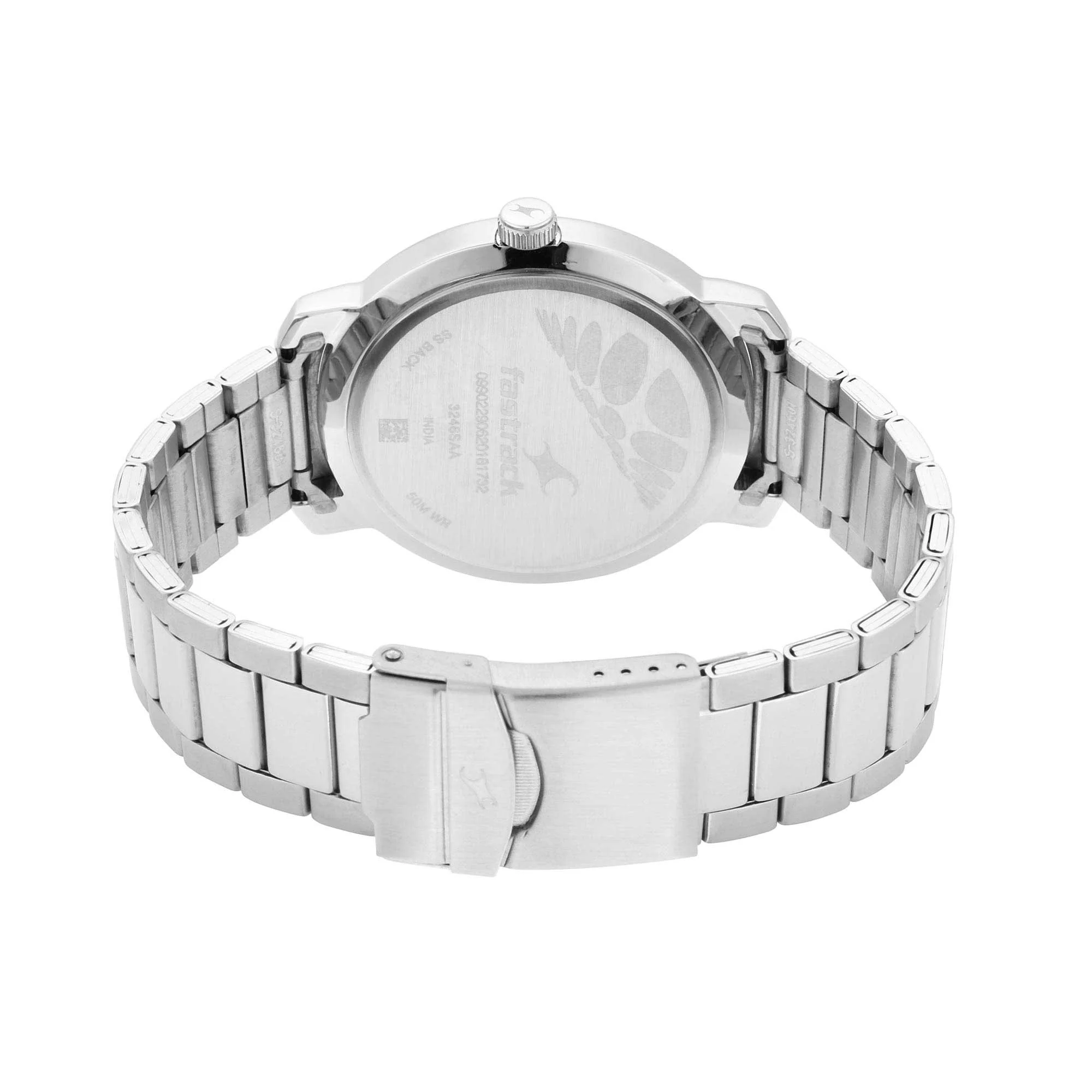Fastrack Bare Basics Quartz Analog with Date White Dial Stainless Steel Strap Watch for Guys - Image 5