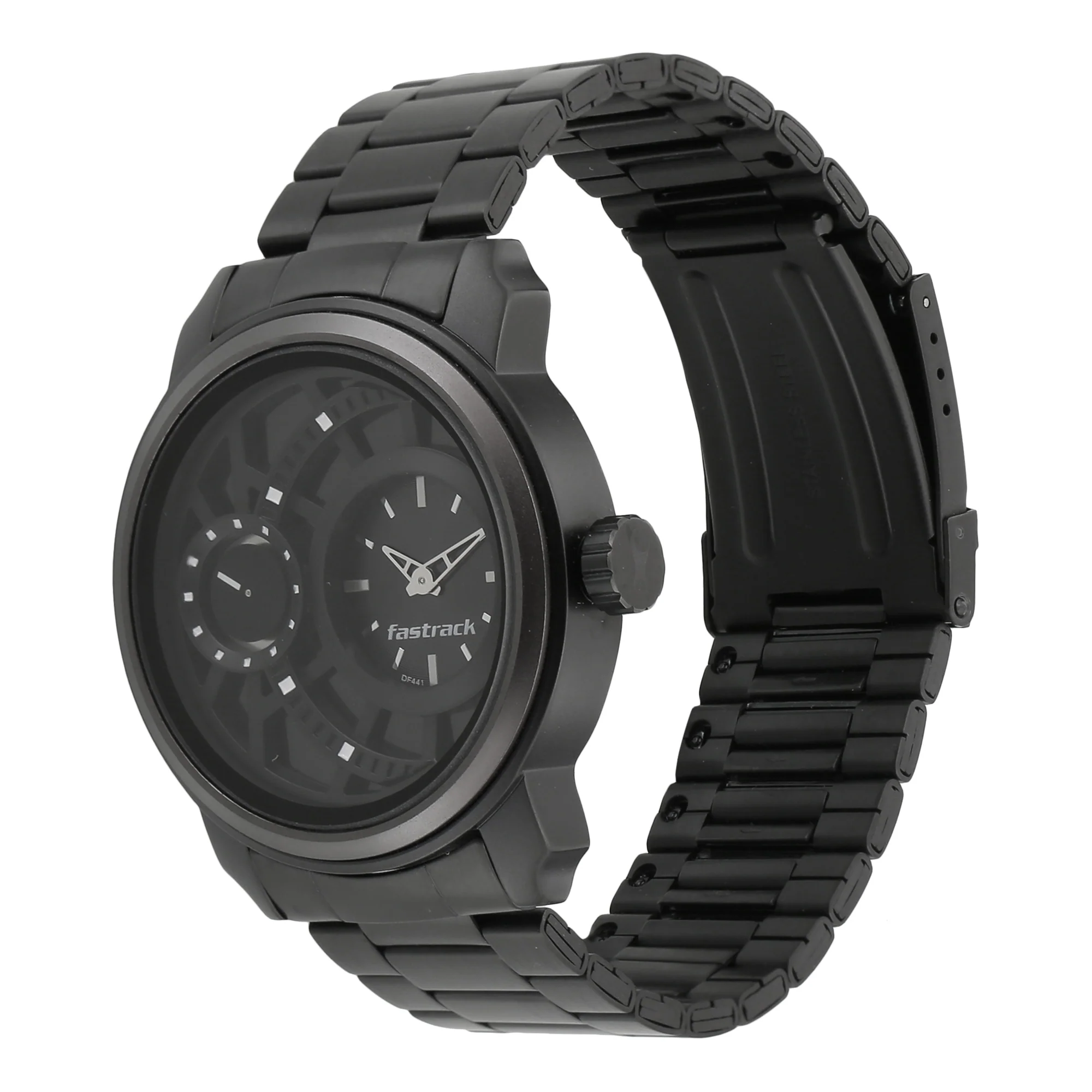 Fastrack Quartz Analog Black Dial Stainless Steel Strap Watch for Men - Image 2