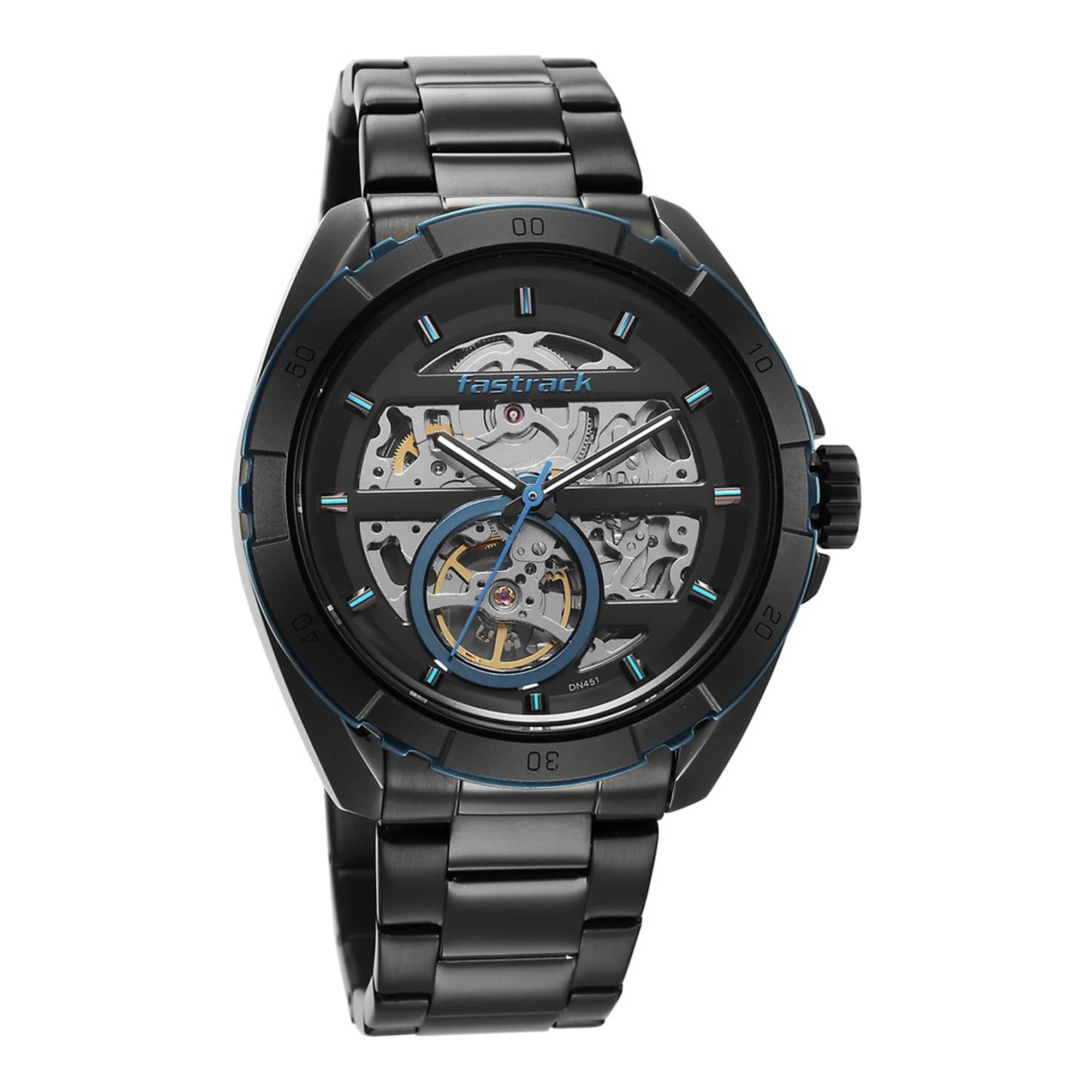 Fastrack Black Dial Stainless Steel Strap Automatic Watch for Men - Image 2