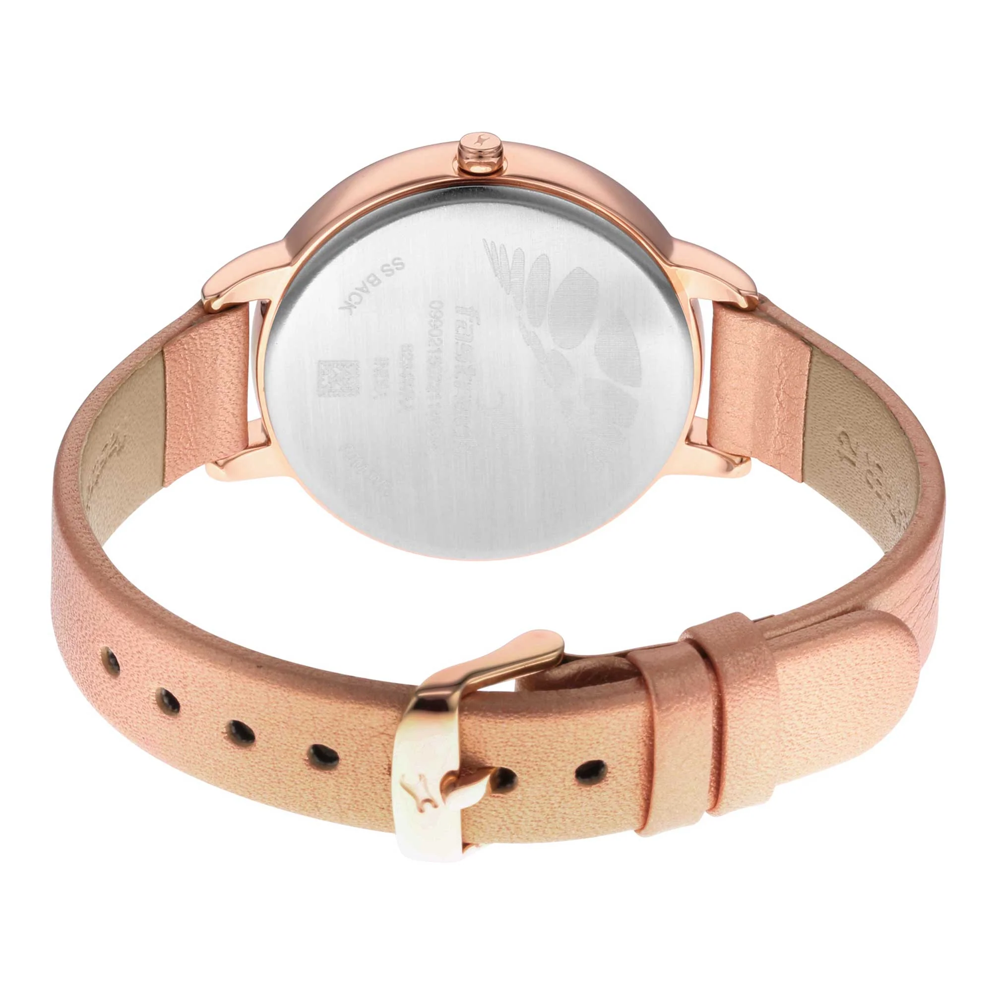 Fastrack Glitch Quartz Analog Rose Gold Dial Leather Strap Watch for Girls - Image 5