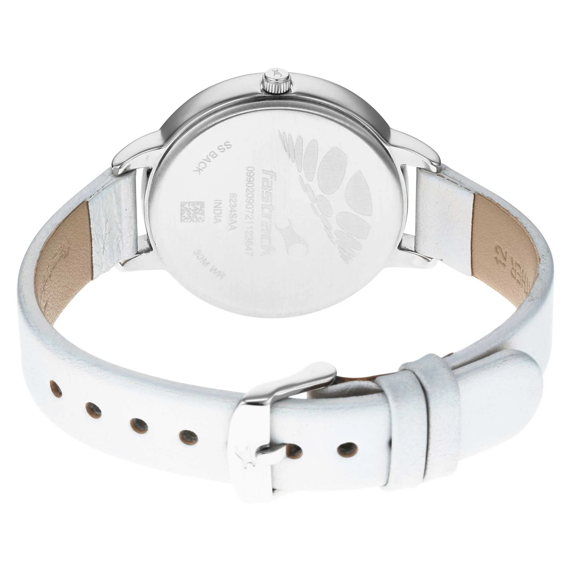 Fastrack Glitch Quartz Analog Silver Dial Leather Strap Watch for Girls - Image 4