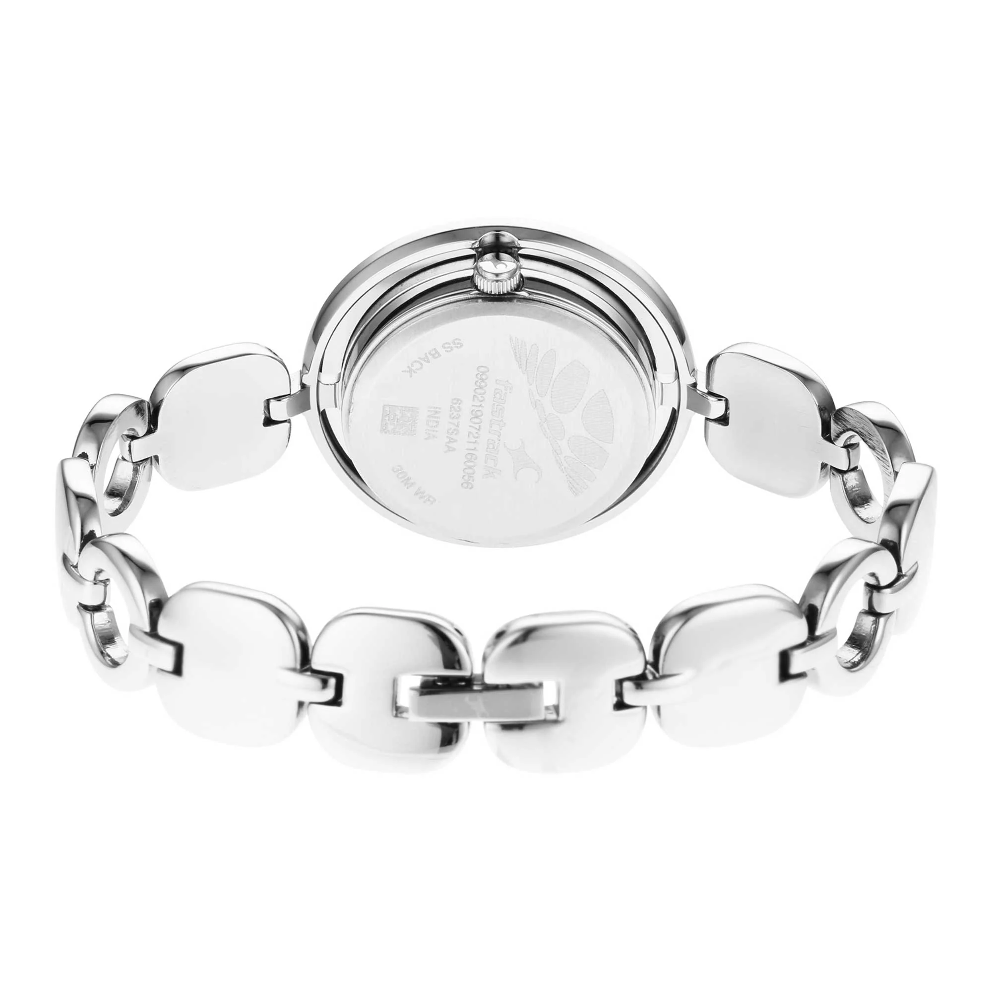 Fastrack Glitch Quartz Analog Silver Dial Metal Strap Watch for Women - Image 5