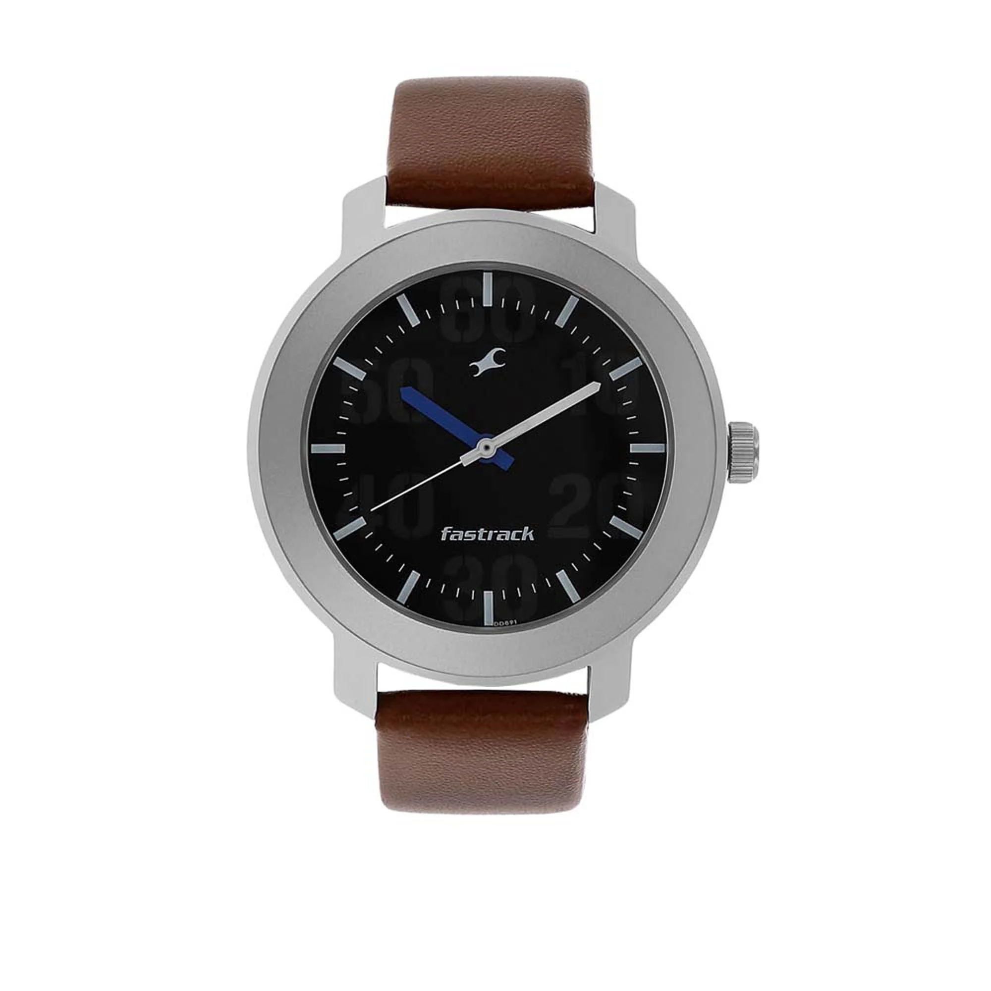 Fastrack Quartz Analog Black Dial Leather Strap Watch for Men