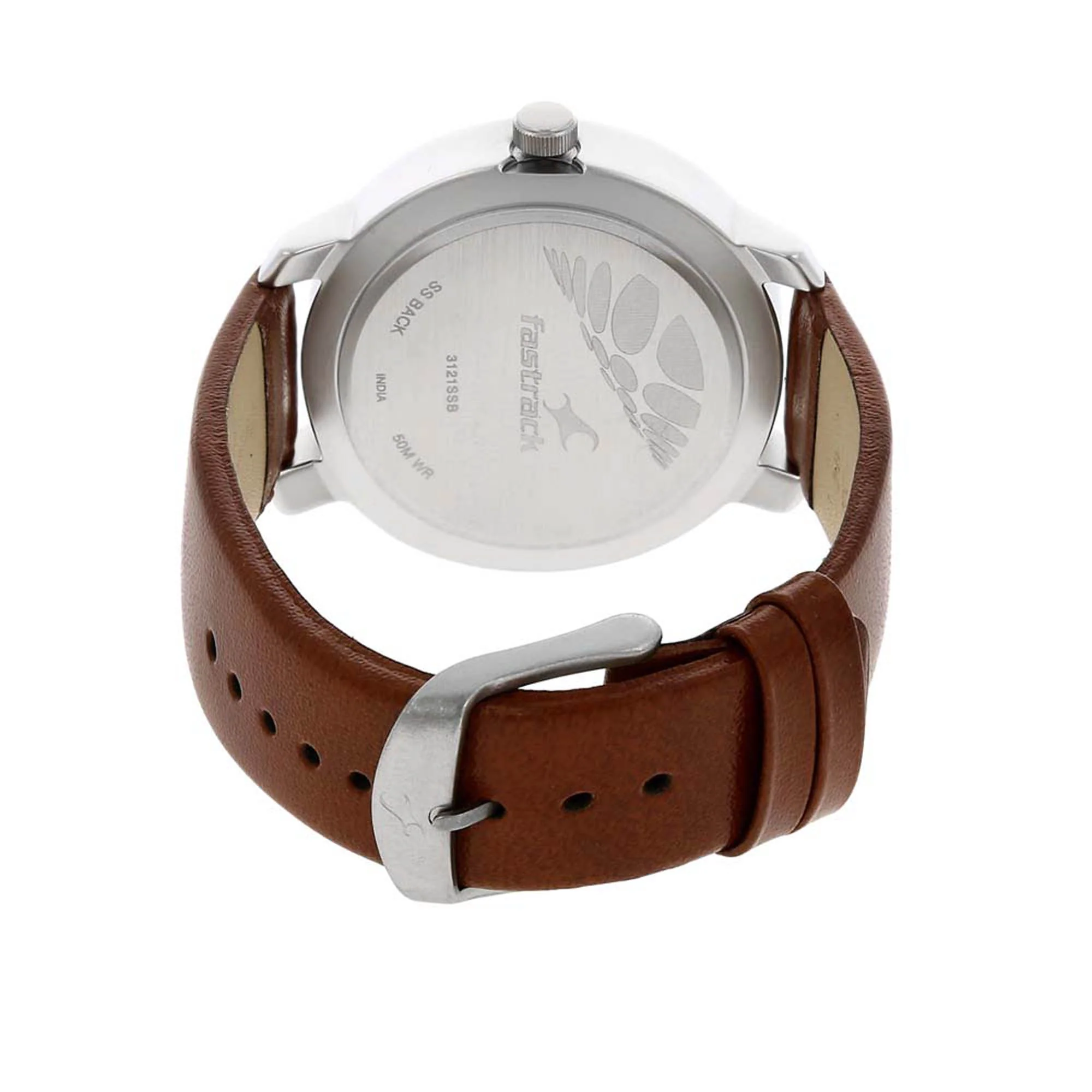Fastrack Quartz Analog Black Dial Leather Strap Watch for Men - Image 4