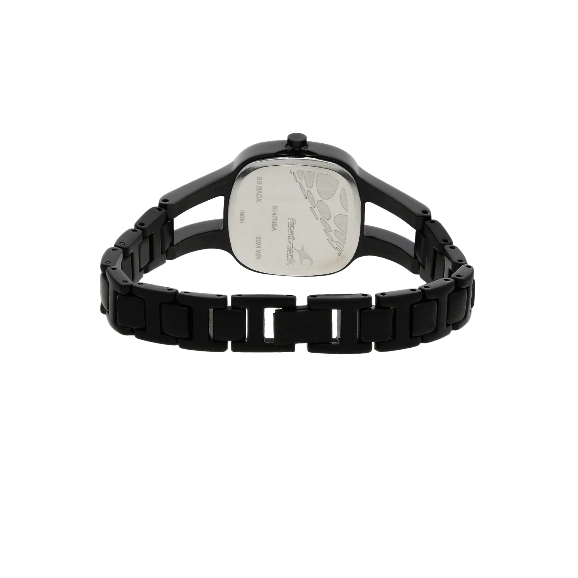 Fastrack Quartz Analog Black Dial Metal Strap Watch for Women - Image 4