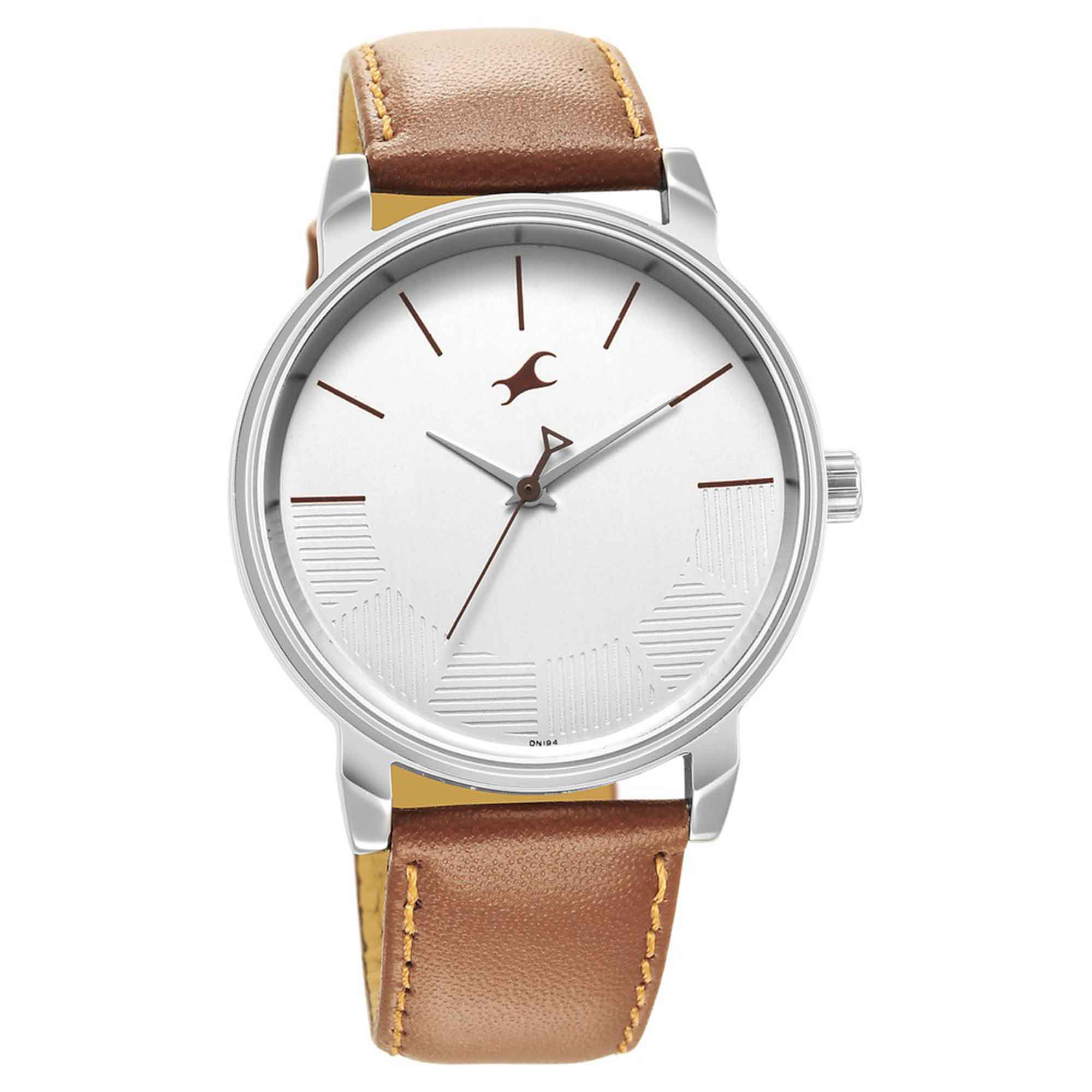 Fastrack Stunners Quartz Analog Silver Dial Leather Strap Watch for Guys - Image 2