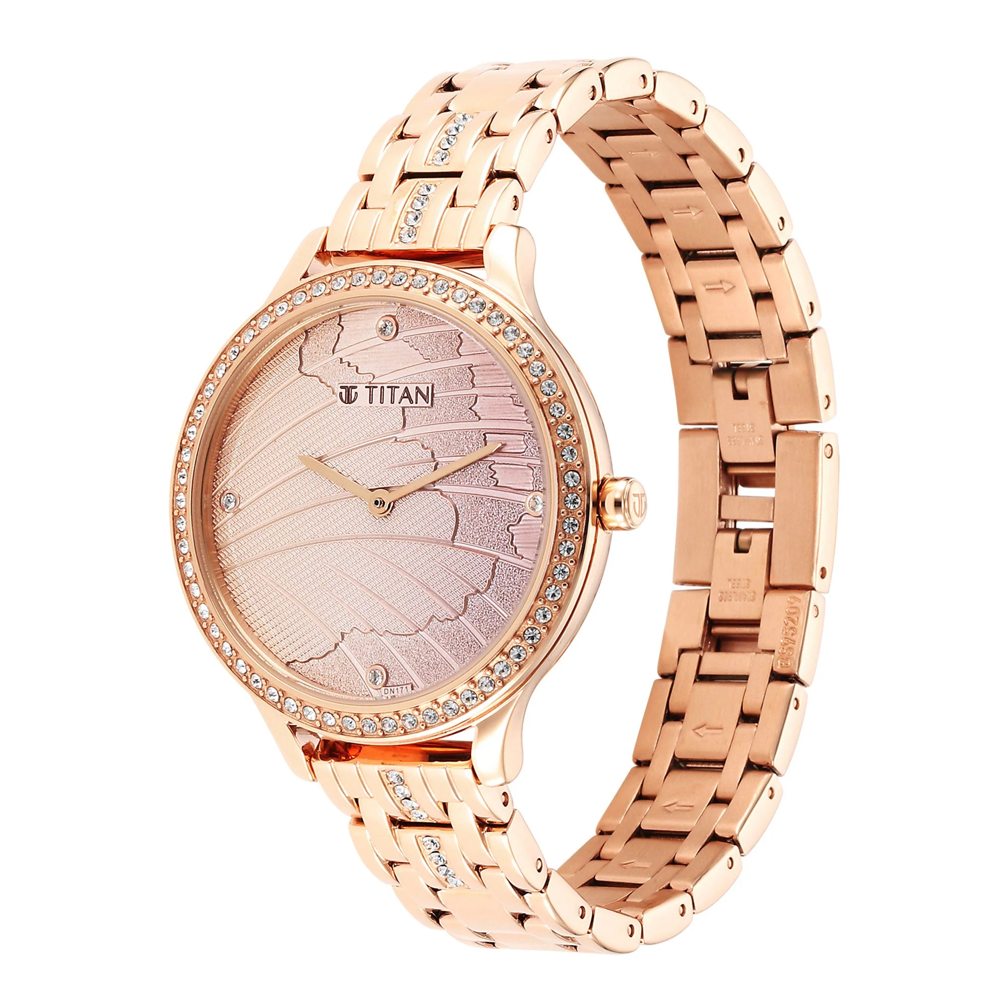 Titan Rose Gold Dial Stainless Steel Strap Analog Watch for Women - Image 3