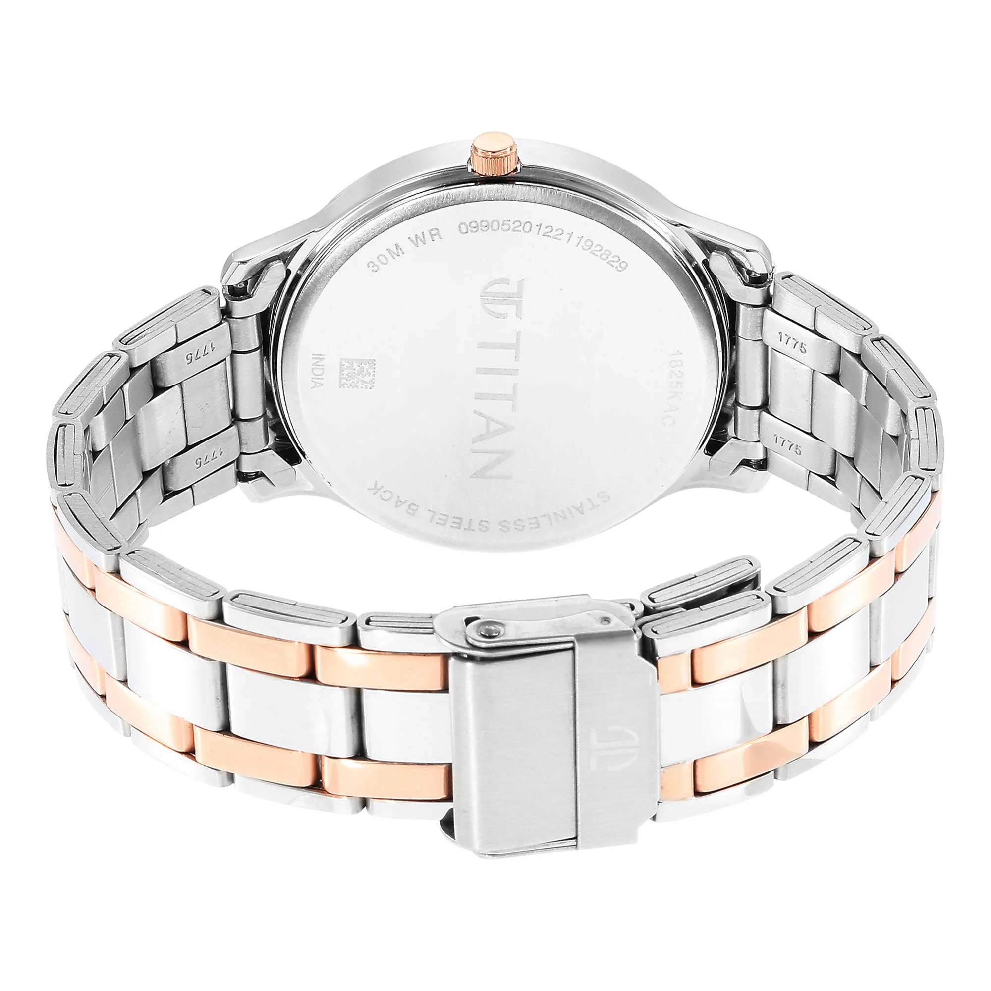 Titan Karishma Black Dial Dual Color Metal Strap Analog with Day-Date Watch for Men - Image 5