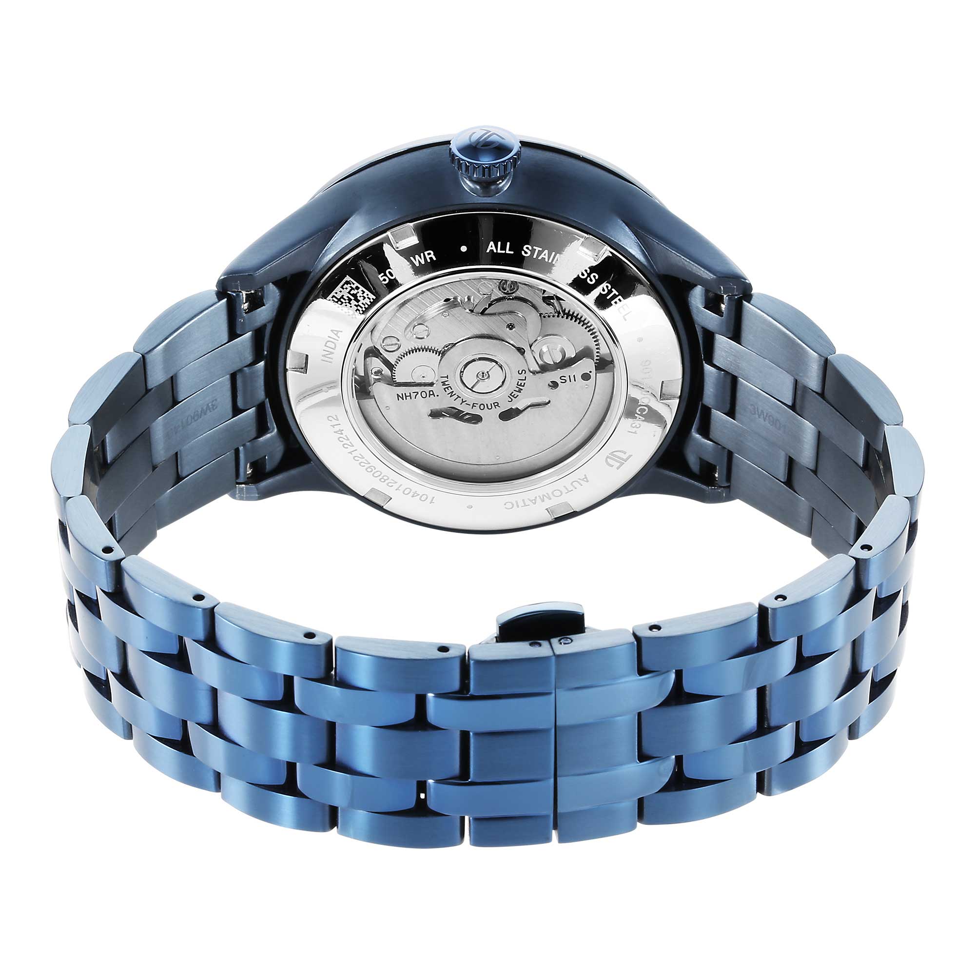 Titan Metal Mechanicals Blue Dial Blue Stainless Steel Strap Watch for Men - Image 4