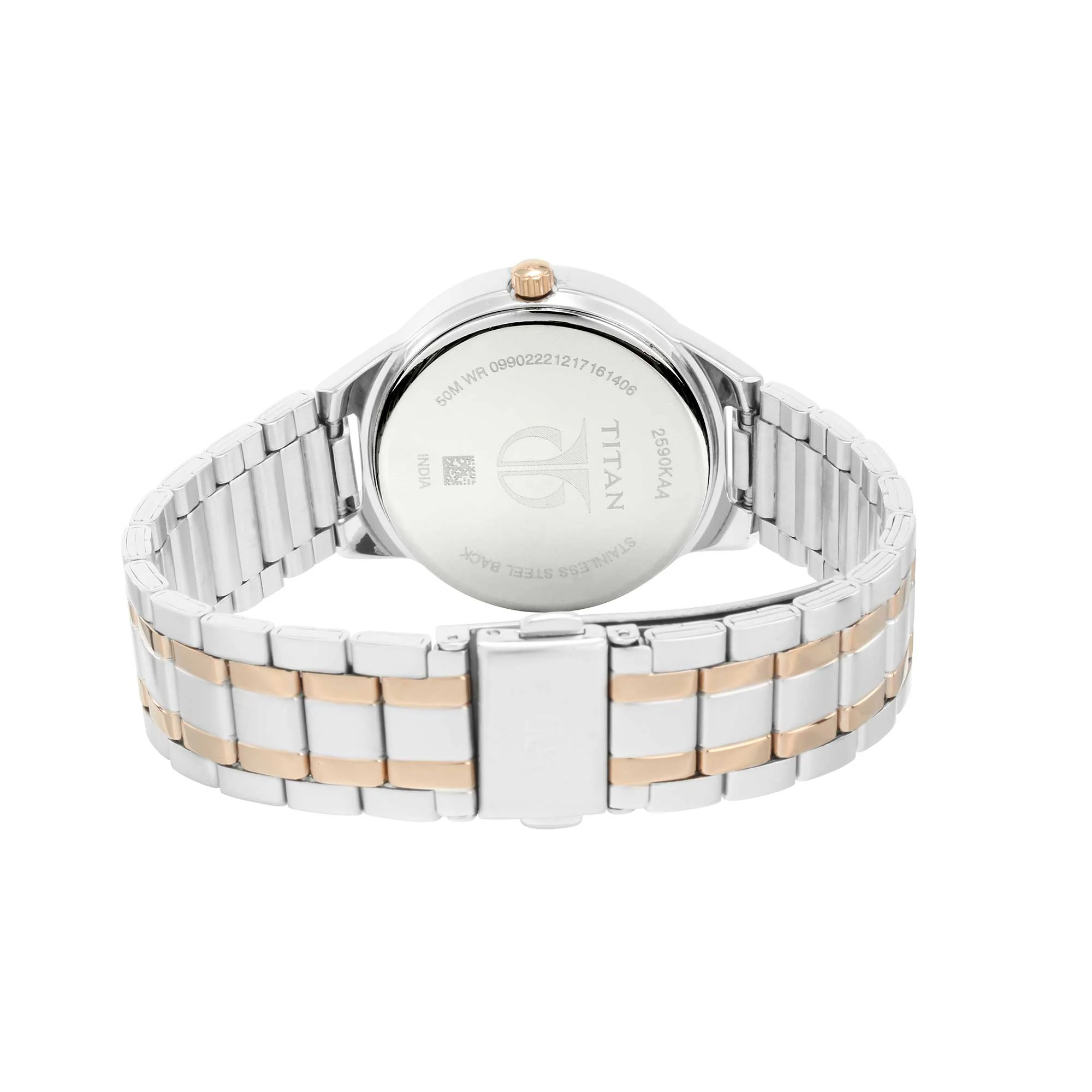 Titan Women's Elegance Moonphase Two-Tone Anthracite Dial Watch - Image 4