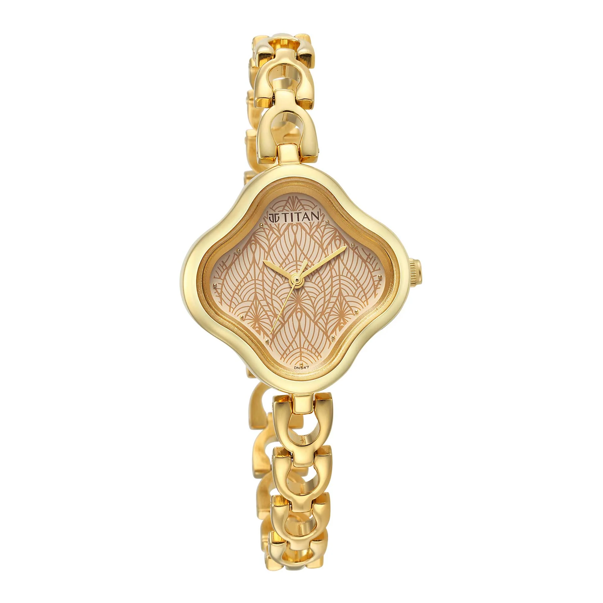 Titan Beige Special Dial Gold Metal Strap Analog Watch for Women - Image 2