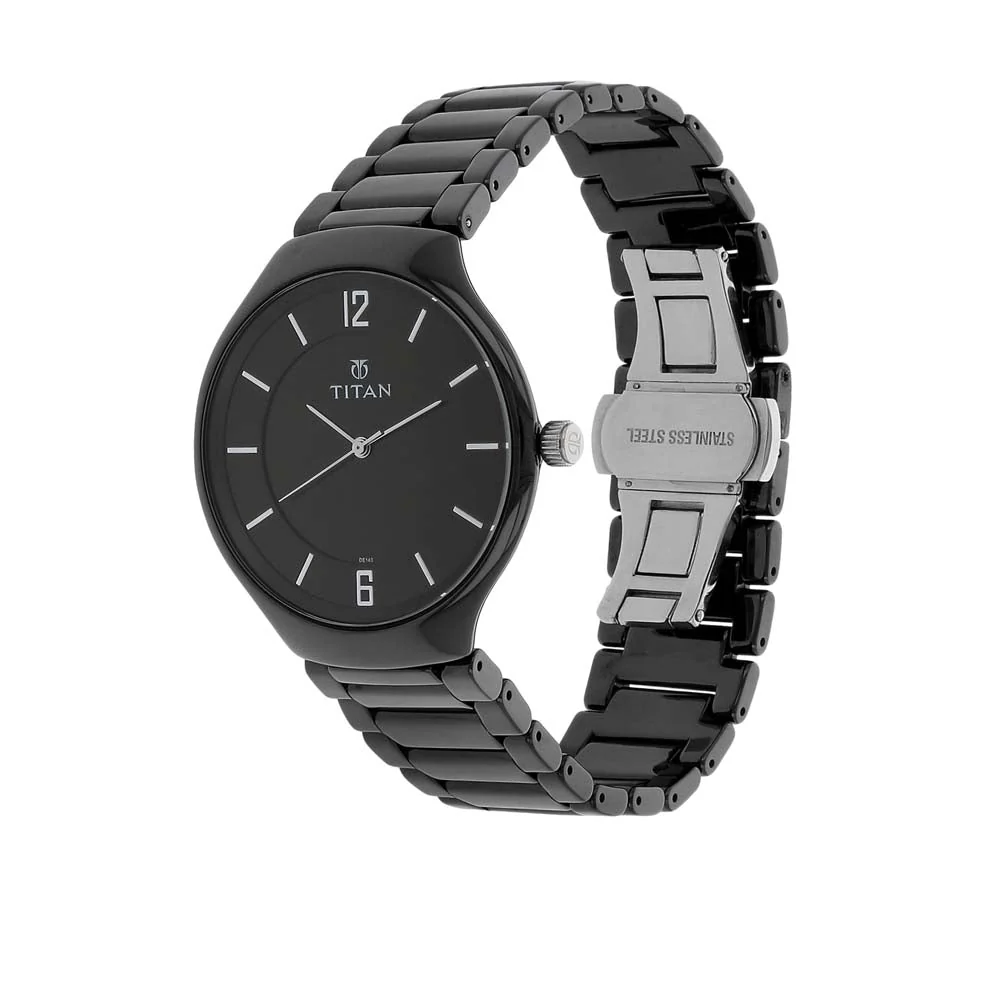 Titan Black Dial Analog Ceramic Strap Ceramic Strap Watch for Men - Image 3