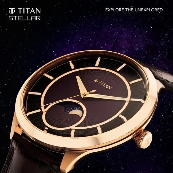 Titan Stellar Caelum Sun Moon Purple Sub-Dial Watch - Image 3