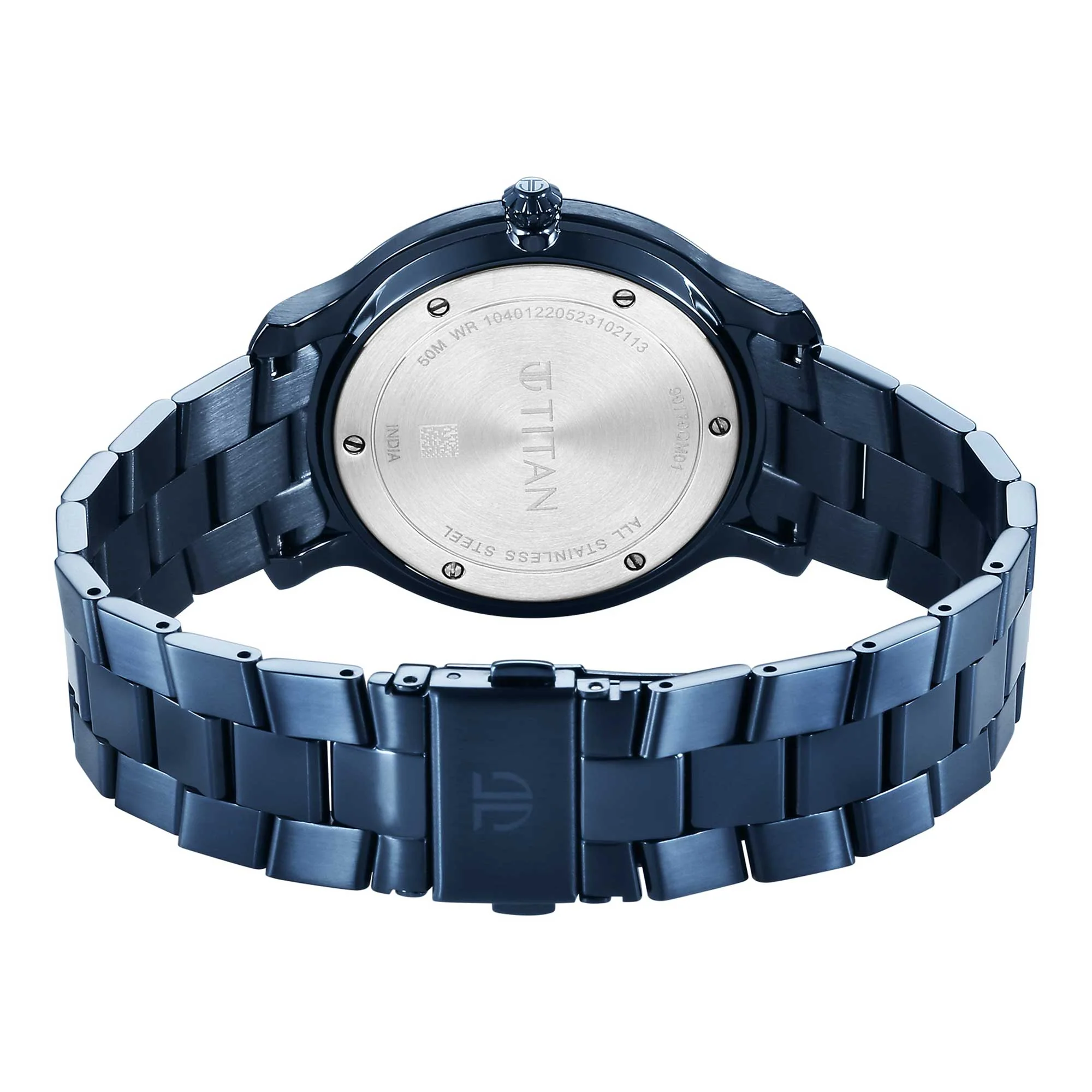Titan Classic Distincta Blue Dial Analog with Date Stainless Steel Strap watch for Men - Image 6