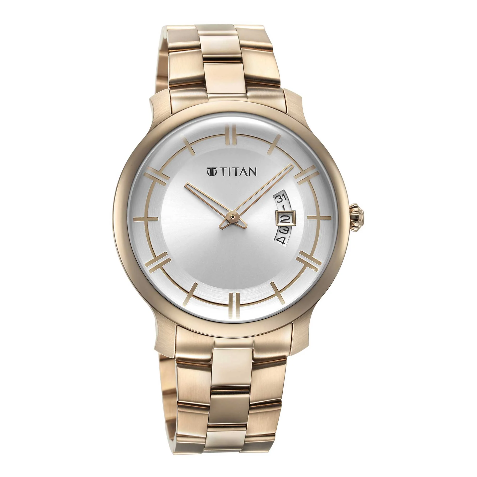 Titan Classic Distincta Silver Dial Analog with Date Stainless Steel Strap watch for Men - Image 3