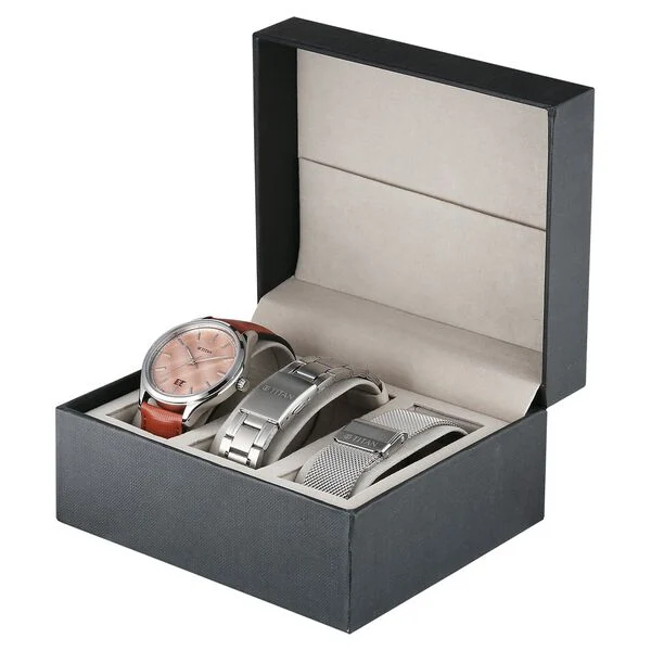 Titan Classique Rust Orange Dial Interchangeable Straps Analog with Date Watch for Men - Image 3