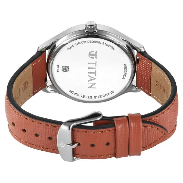 Titan Classique Rust Orange Dial Interchangeable Straps Analog with Date Watch for Men - Image 5