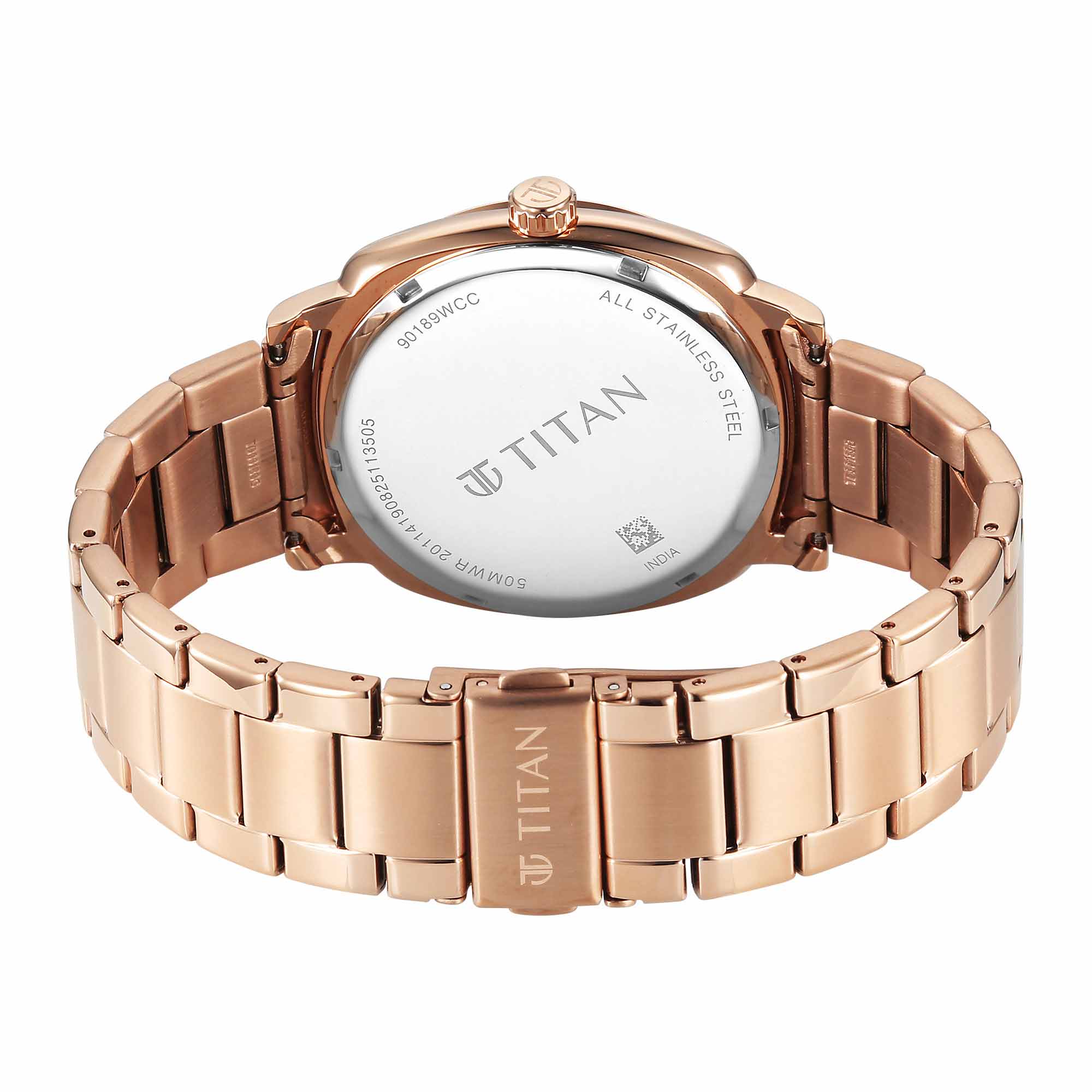 Titan Brown Dial Rose Gold Metal Strap Analog with Date Watch for Men - Image 5