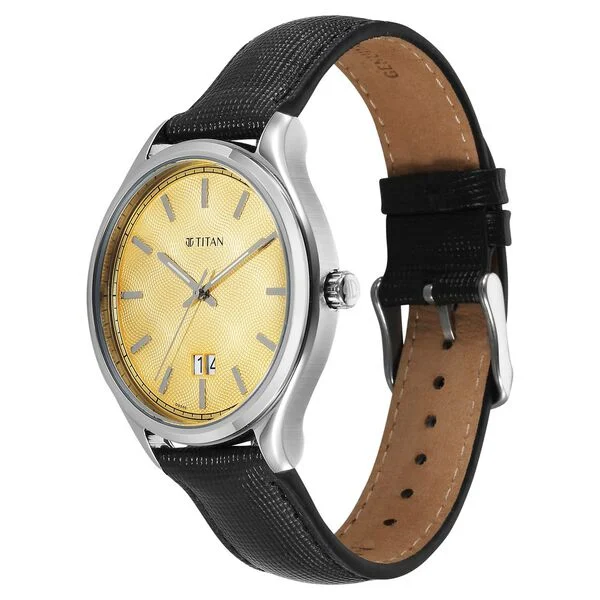 Titan Classique Yellow Dial Interchangeable Straps Analog Watch for Men - Image 2