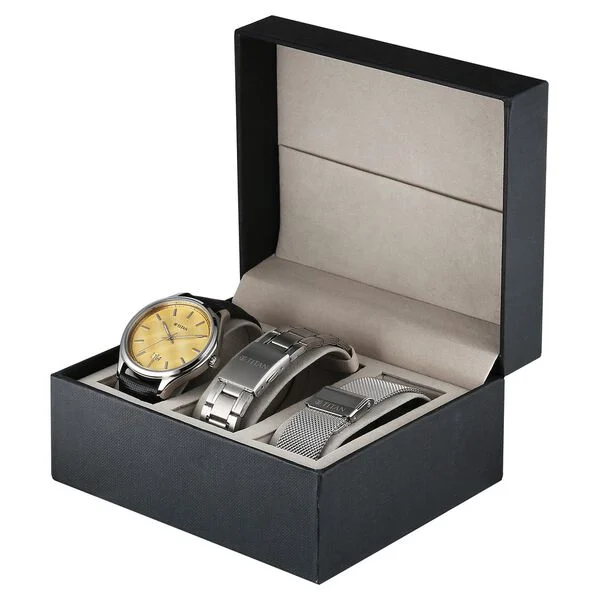 Titan Classique Yellow Dial Interchangeable Straps Analog Watch for Men - Image 6
