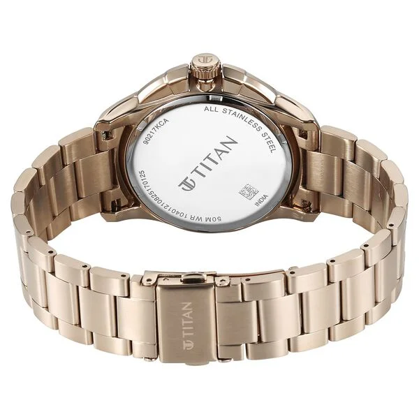 Titan Anthracite Dial Gold Stainless Steel Strap Multifunction Watch for Men - Image 5