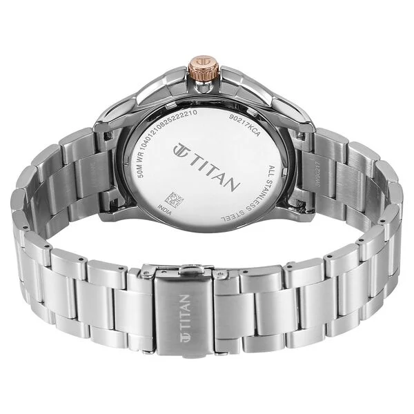 Titan Blue Dial Silver Stainless Steel Strap Multifunction Watch for Men - Image 5