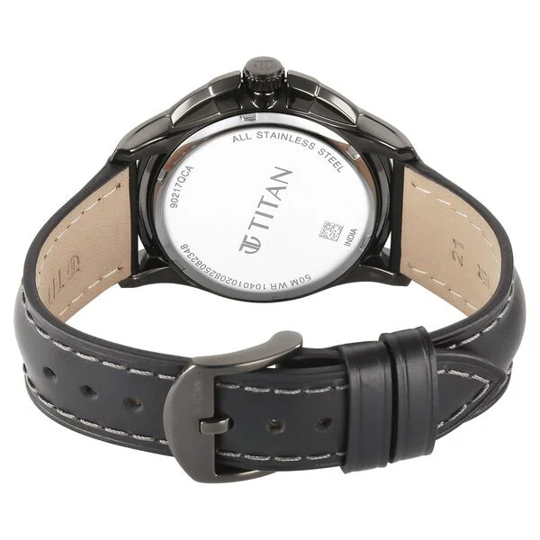 Titan Black Dial Leather Strap Multifunction Watch for Men - Image 5