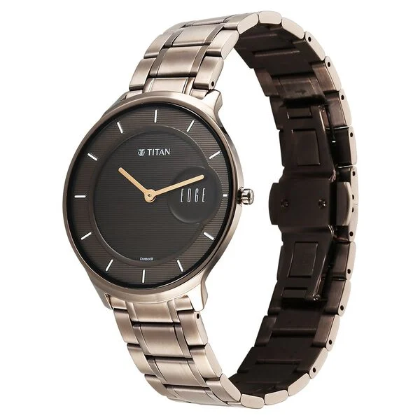 Titan Edge Slim Stainless Steel Strap Brown Dial Analog Watch for Men - Image 2