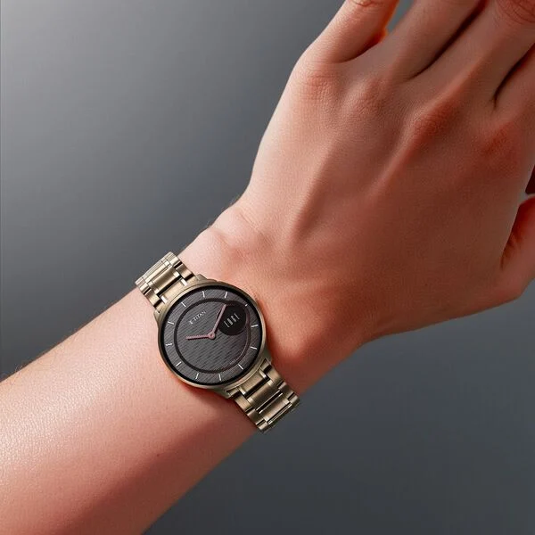 Titan Edge Slim Stainless Steel Strap Brown Dial Analog Watch for Men - Image 4
