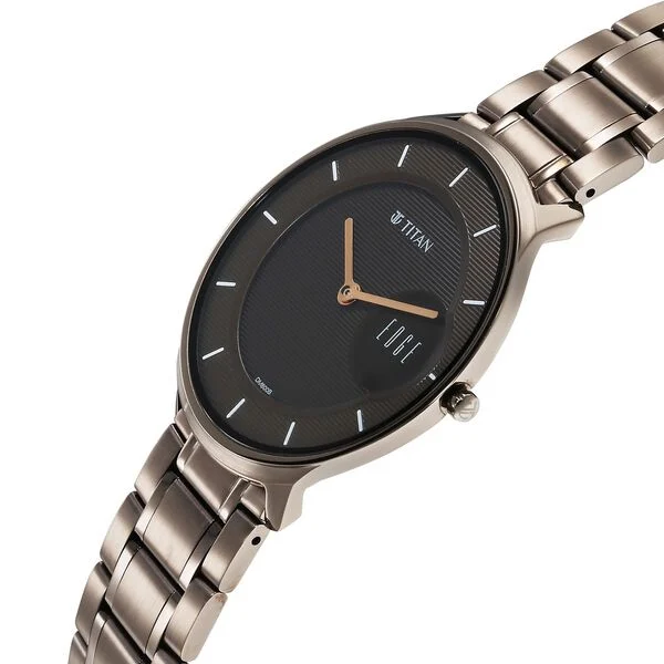 Titan Edge Slim Stainless Steel Strap Brown Dial Analog Watch for Men - Image 6