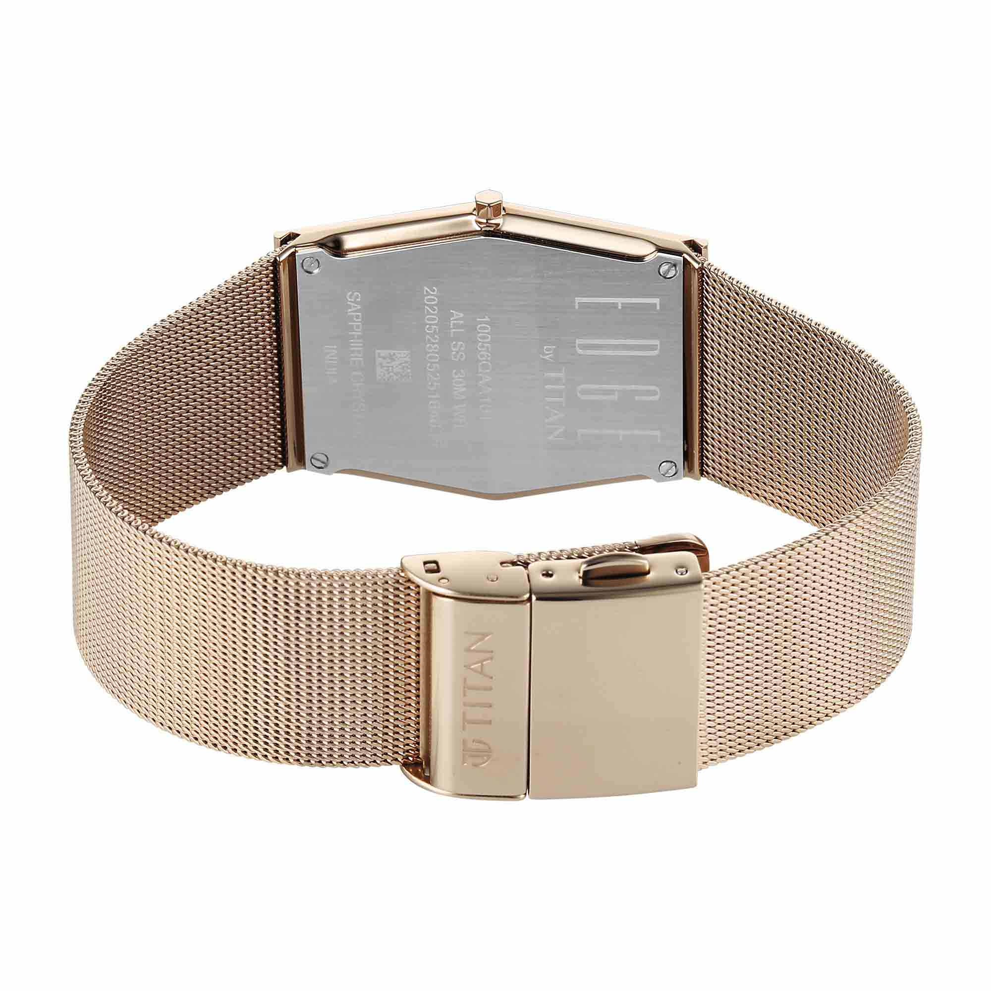 Titan Edge Brown Special Dial Gold Stainless Steel Strap Analog Watch for Men - Image 3