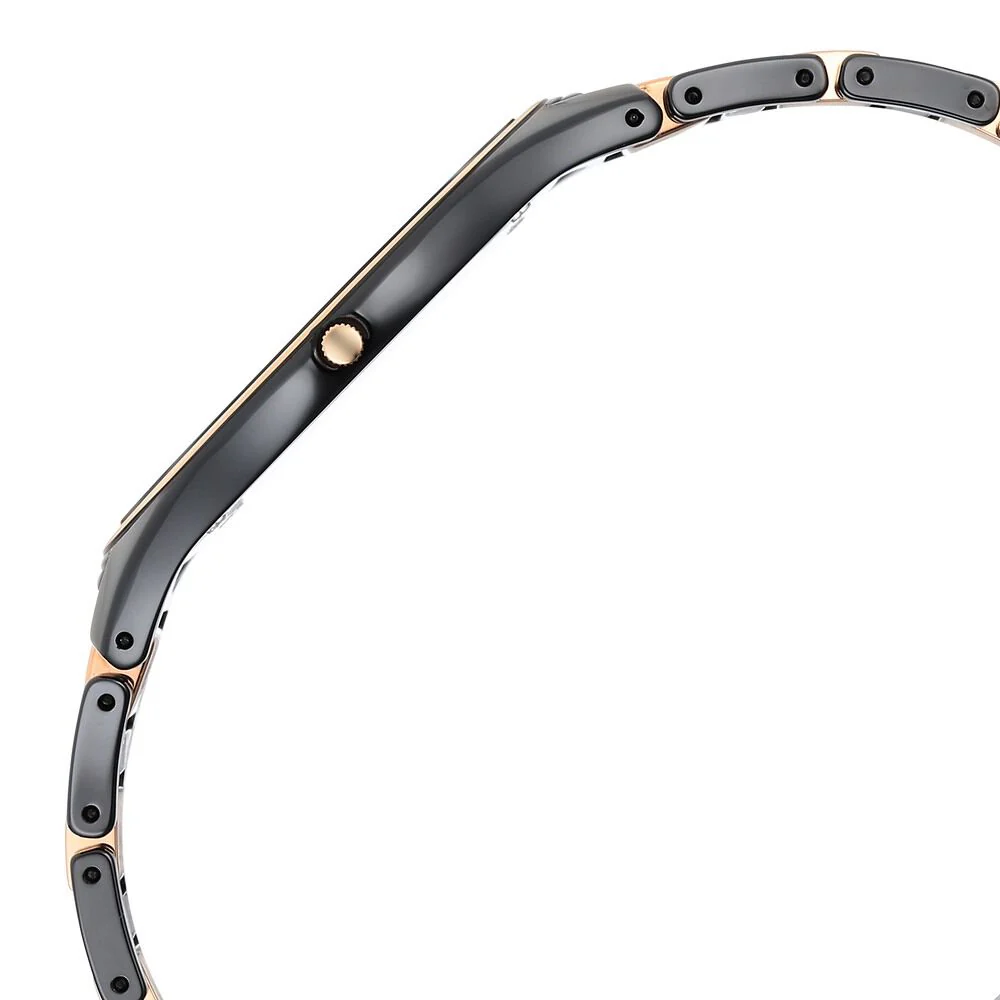 Titan Edge Ceramic Quartz in Midnight Gold with Diamonds and Black Dial Watch for Men - Image 5
