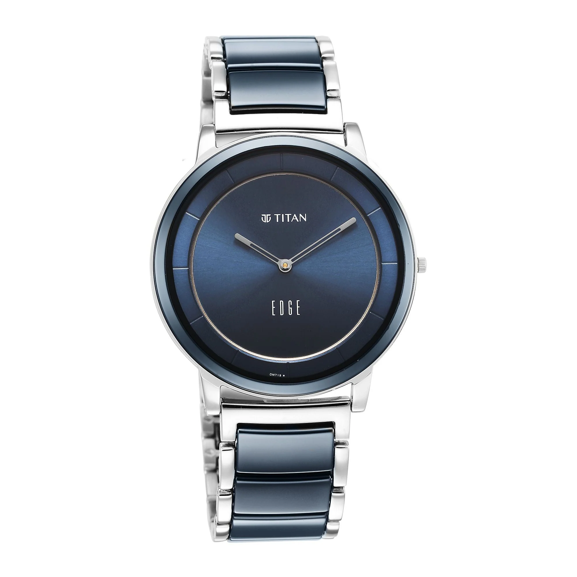 Titan Edge Fusion Quartz Analog Blue Dial Blue Steel & Ceramic Strap Watch for Men - Image 6