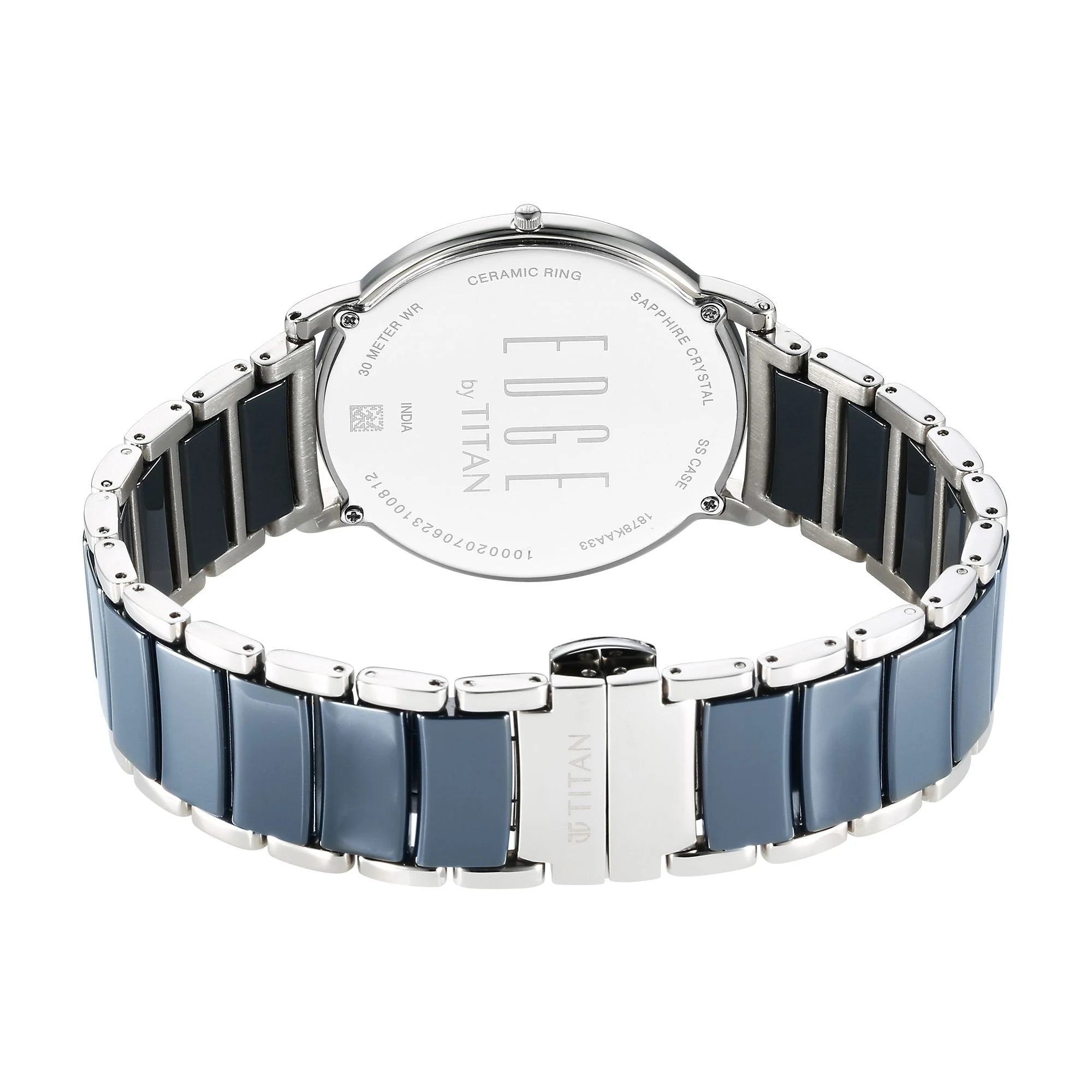 Titan Edge Fusion Quartz Analog Blue Dial Blue Steel & Ceramic Strap Watch for Men - Image 7