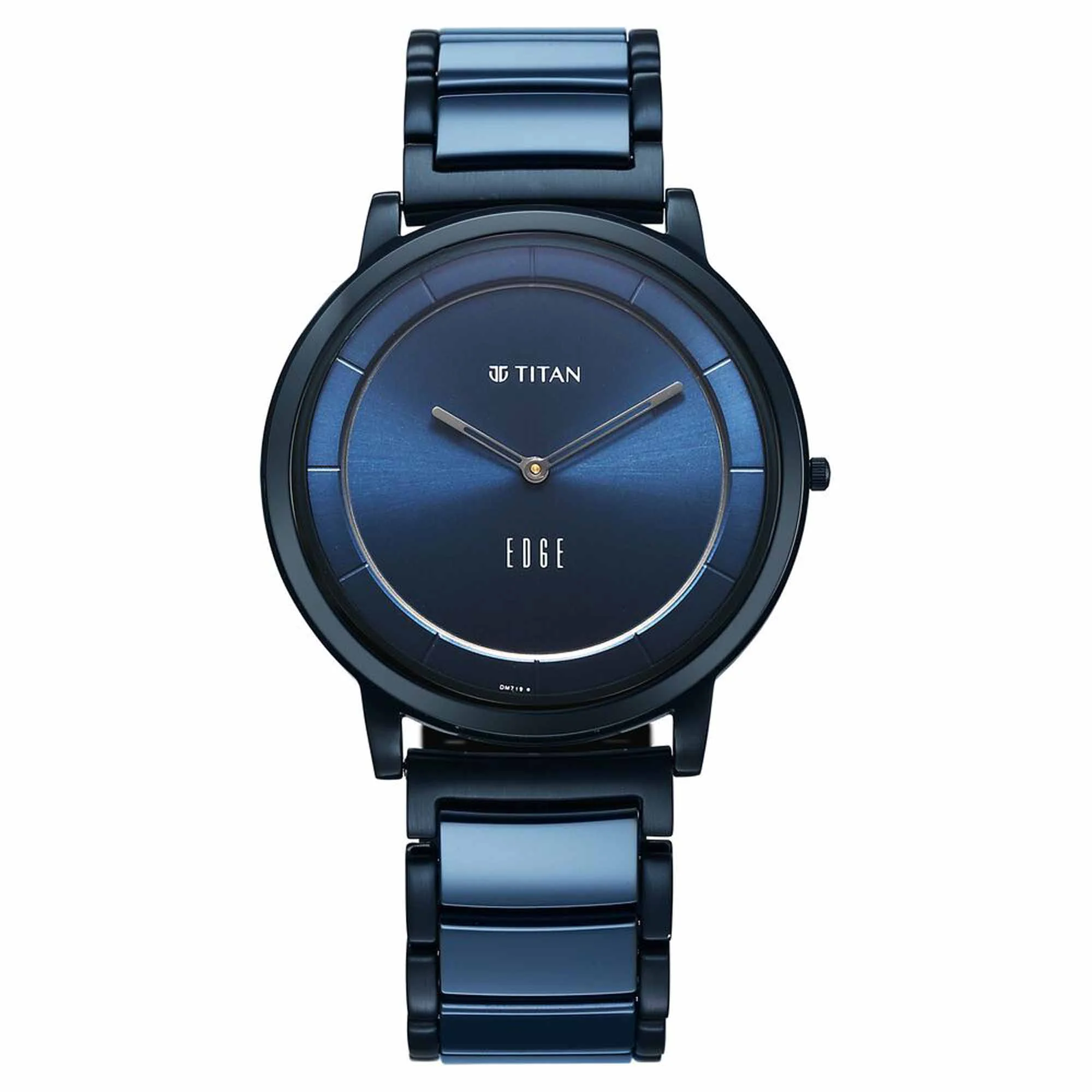 Titan Edge Blue Dial Slim Ceramic Strap Analog Watch for Men