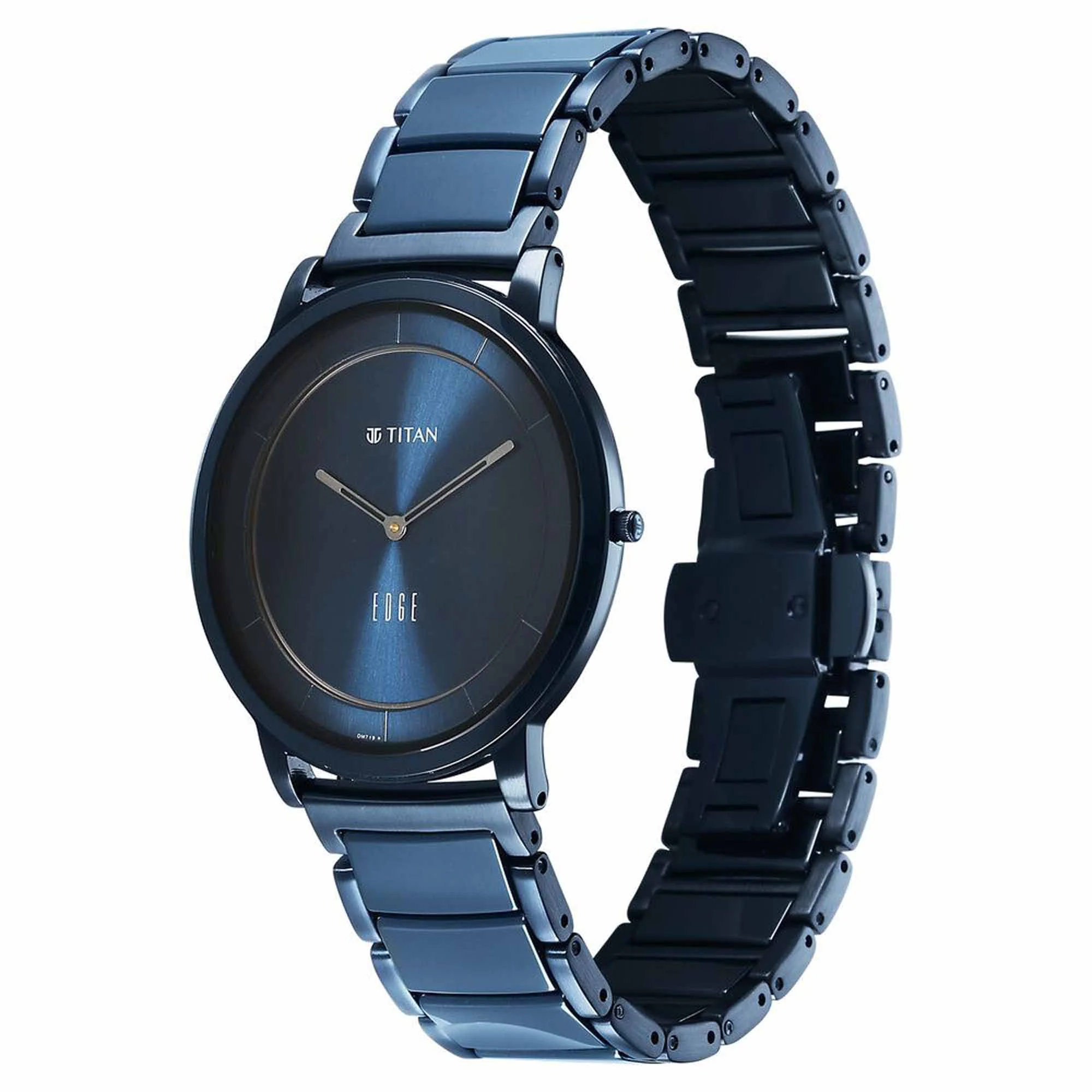 Titan Edge Blue Dial Slim Ceramic Strap Analog Watch for Men - Image 3