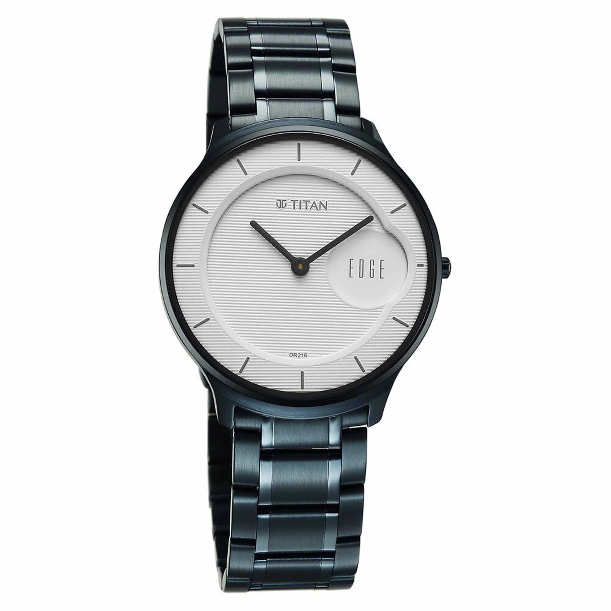 Titan Edge Murals Quartz Analog White Dial Blue Stainless Steel Strap Watch For Men - Image 4