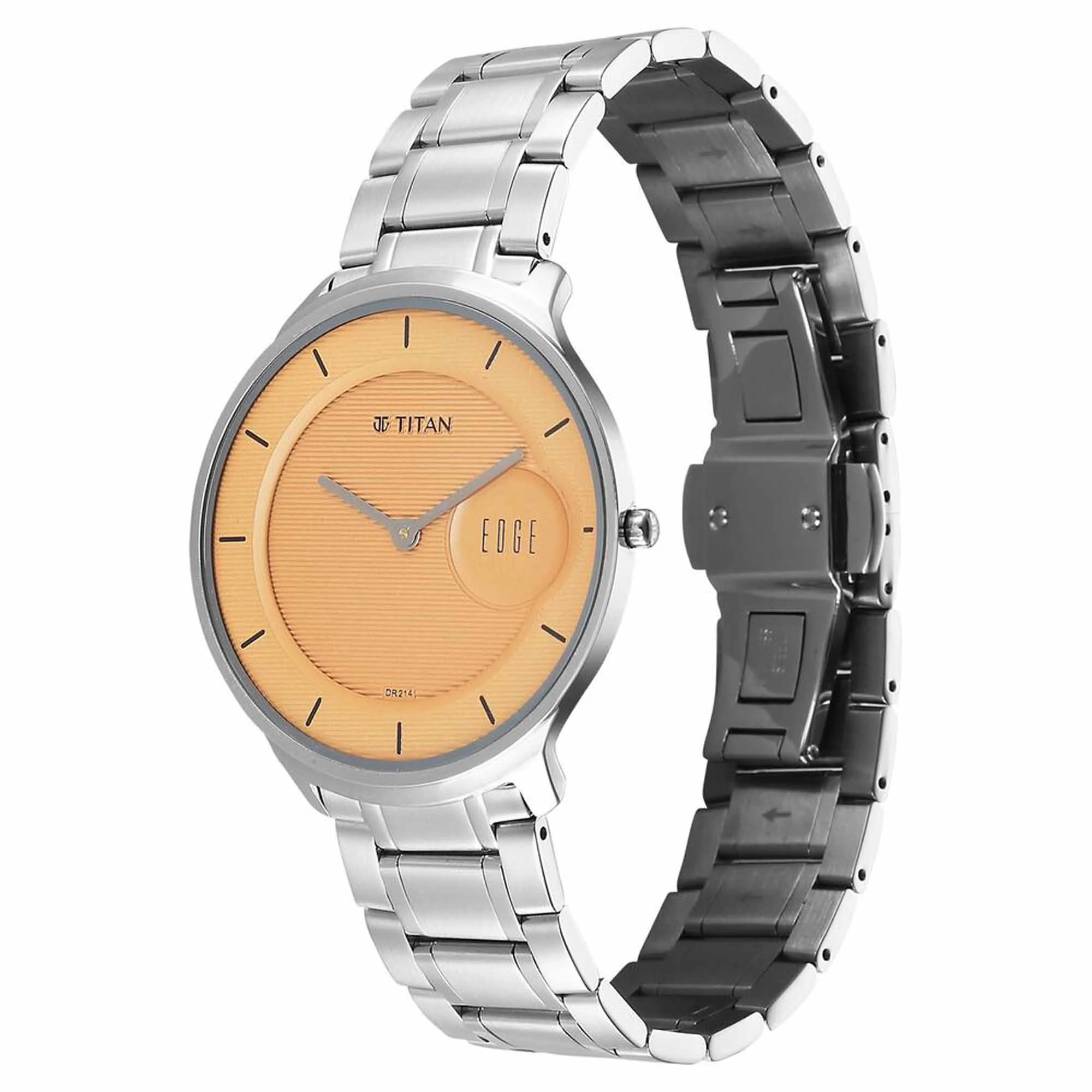Titan Edge Murals Quartz Analog Yellow Dial Stainless Steel Strap Watch For Men - Image 3