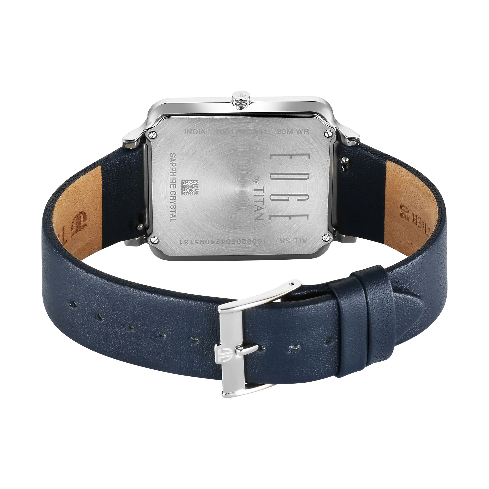 Titan Edge Quad Quartz Analog White Dial With Blue Leather Strap Watch For Men - Image 5