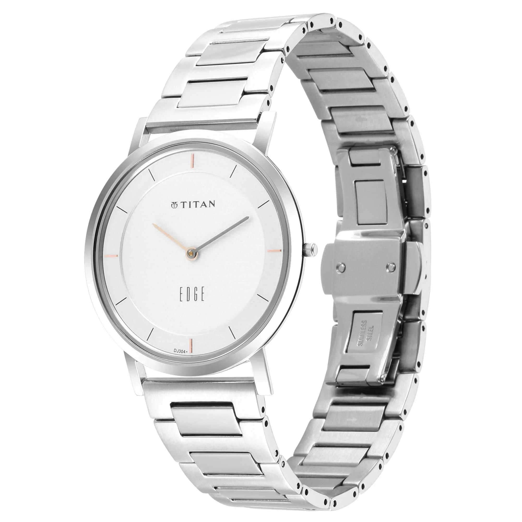 Titan Edge Silver White Dial Analog Stainless Steel Strap watch for Men - Image 5