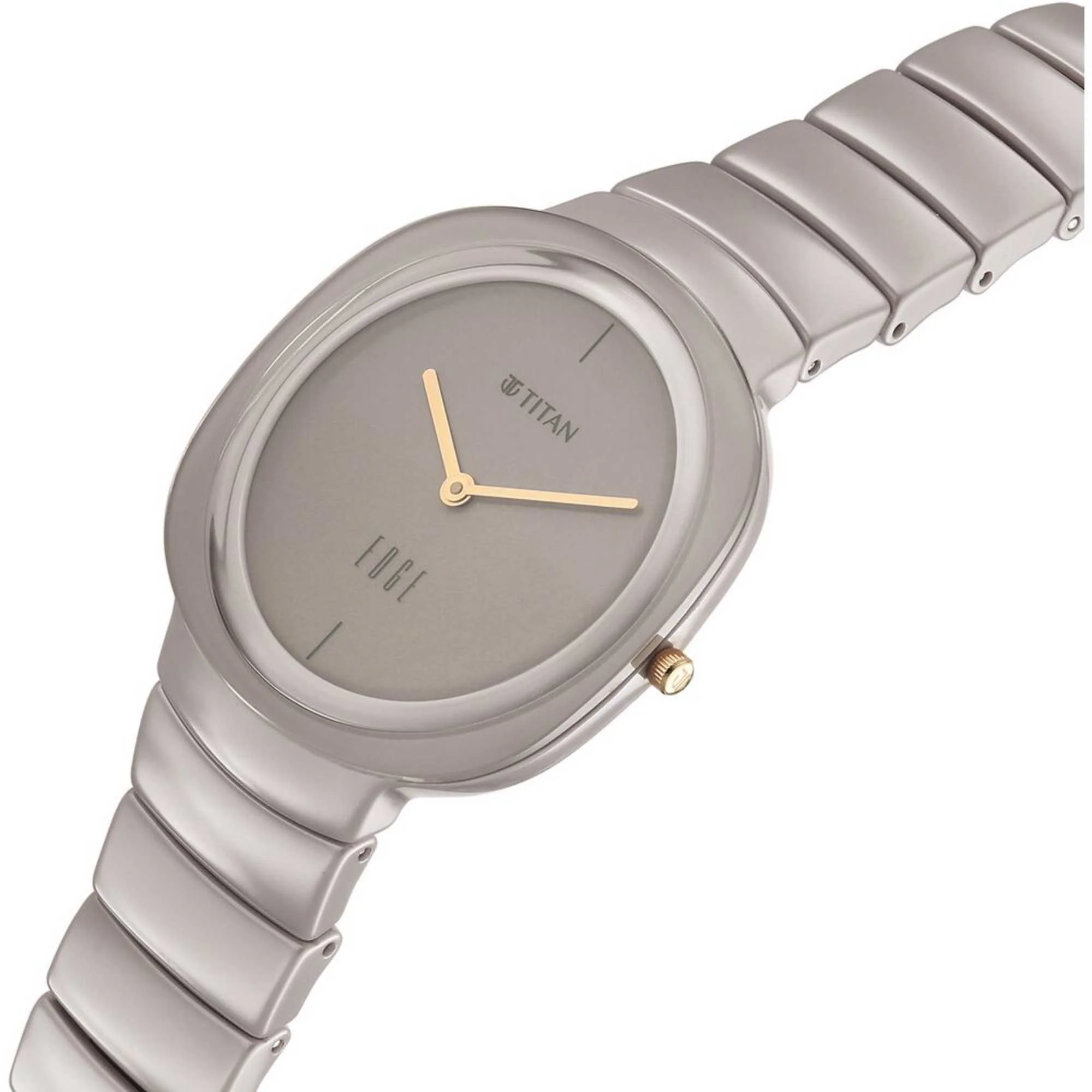 Titan Edge Squircle Quartz Analog Cream Dial Ceramic Strap Watch For Women - Image 4