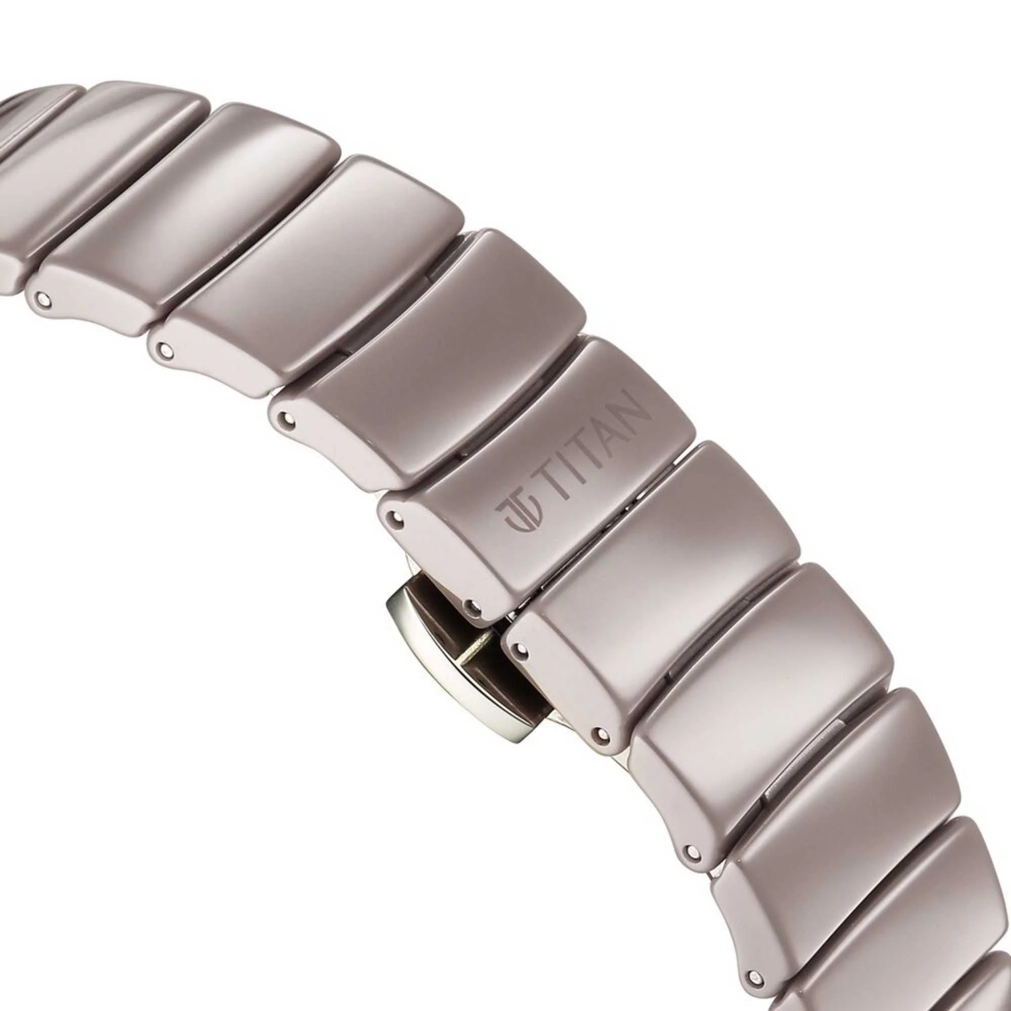 Titan Edge Squircle Quartz Analog Cream Dial Ceramic Strap Watch For Women - Image 5