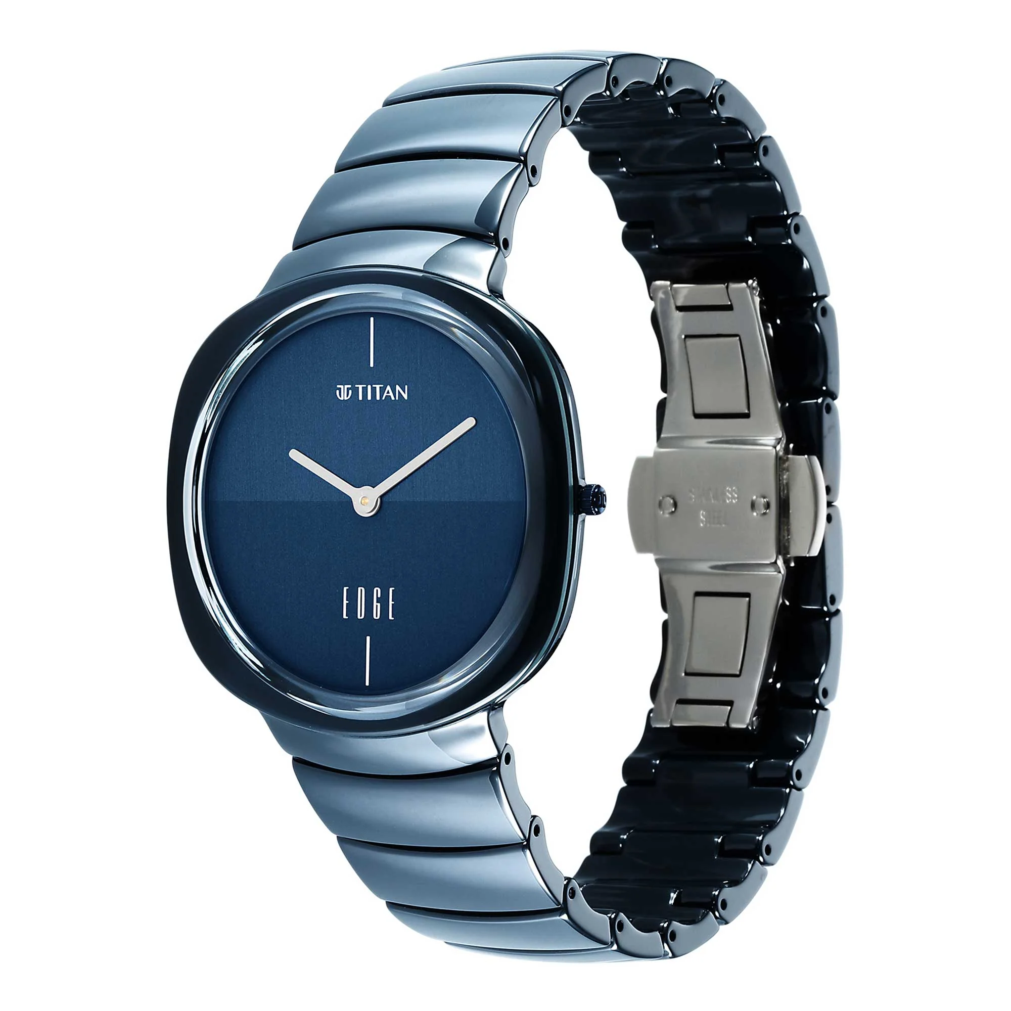 Titan Edge Squircle Quartz in Atlantic Blue with Glossy Ceramic Unisex Watch - Image 3