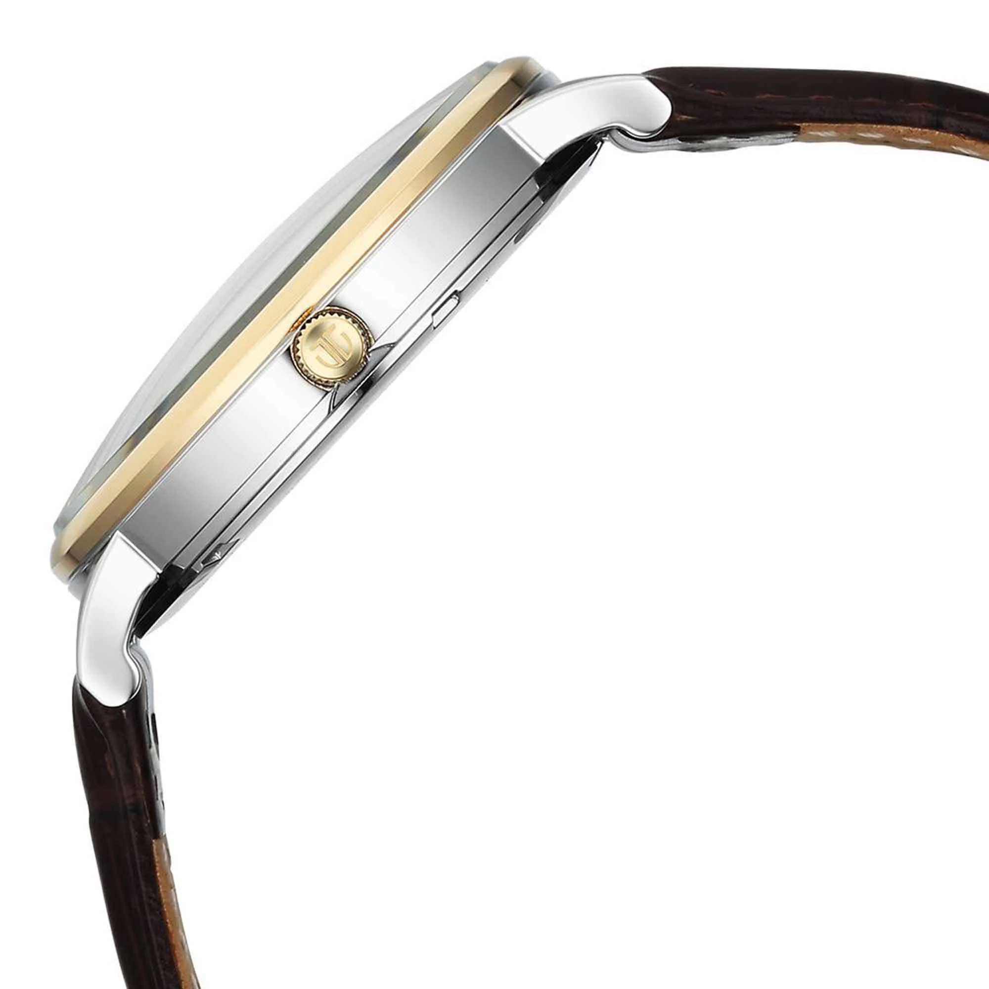 Titan Elegance Analog with Small Second and White Dial Brown Leather Strap Watch for Men - Image 5