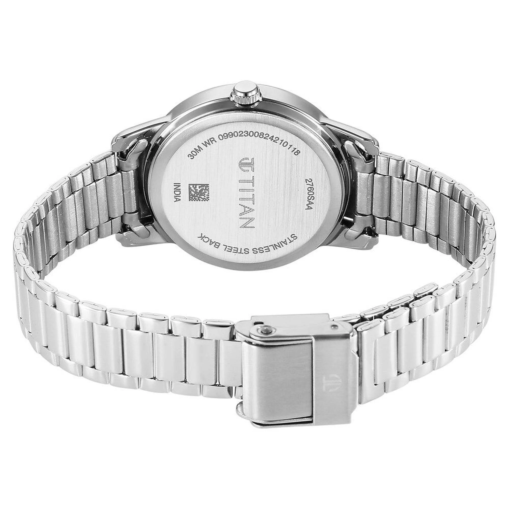 Titan Karishma Quartz Analog Blue Dial Silver Stainless Steel Strap Watch For Women - Image 5