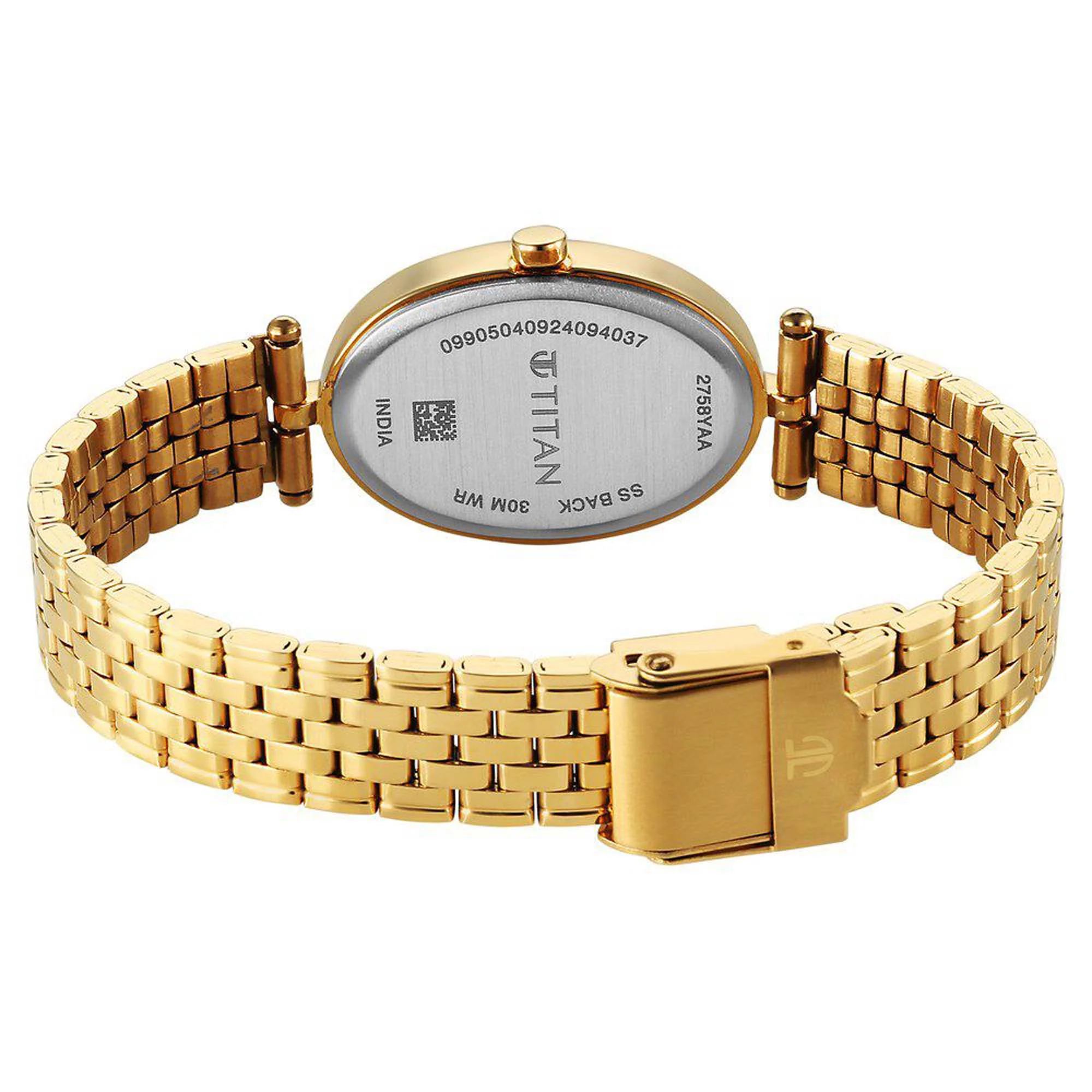 Titan Karishma Quartz Analog Silver Dial Golden Stainless Steel Strap Watch For Women - Image 5